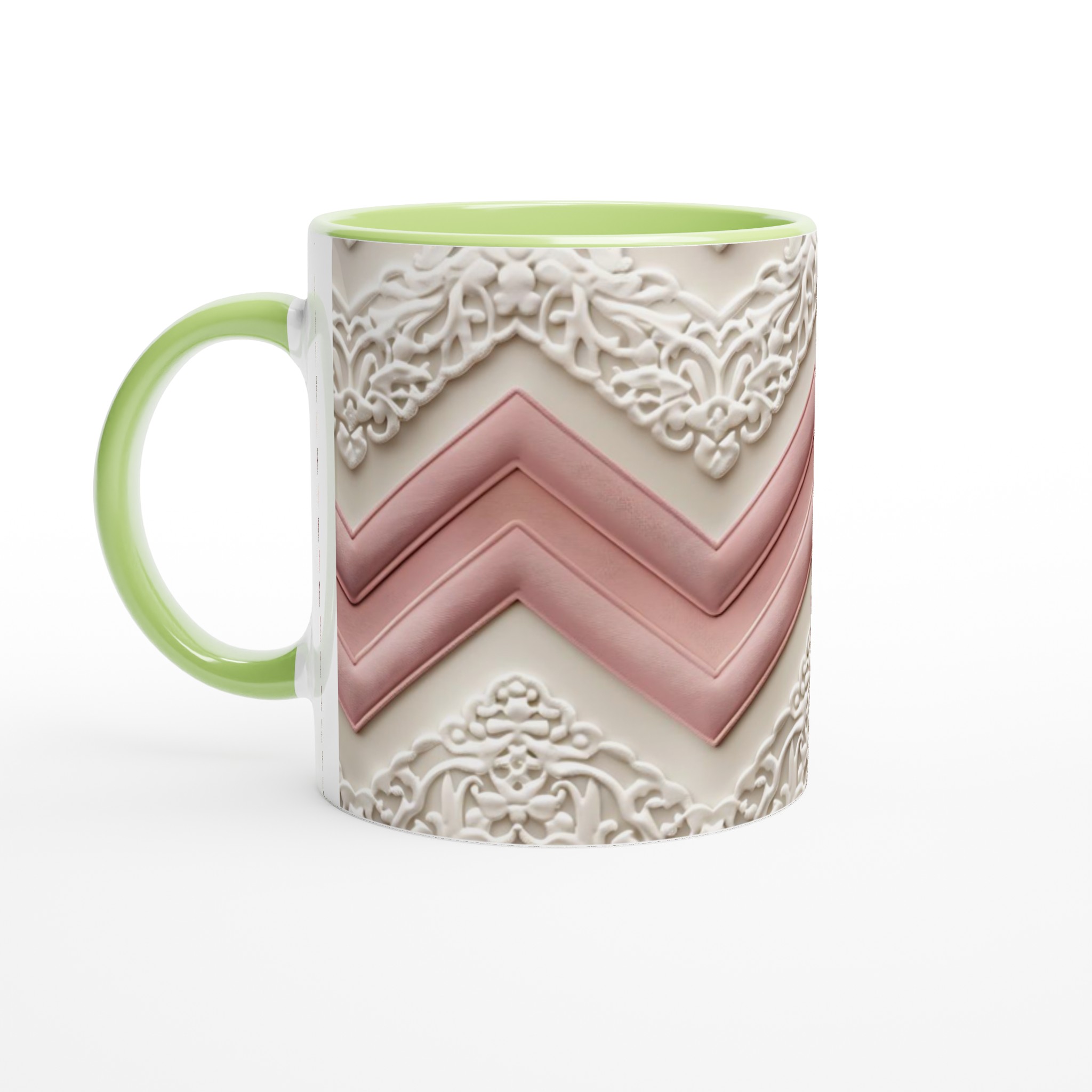 Elegant Vågmönstrad Keramikmugg – Pastellrosa & Vita Detaljer, 11oz – Välj bland 7 Färger! 8 c7d953be-3d0e-4ba4-b662-0bcdb5b4a550