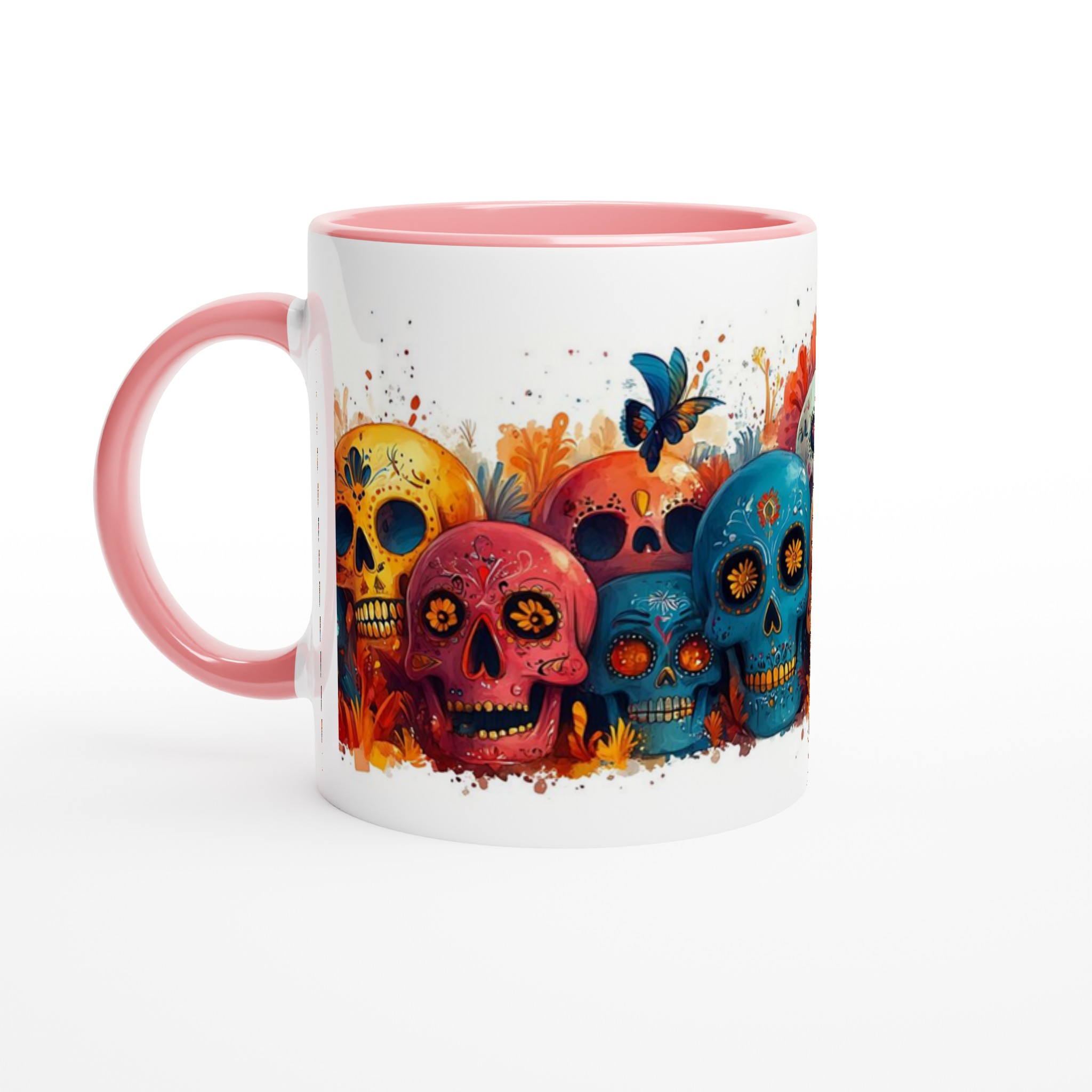 Färgglad Sugar Skull Keramikmugg - Livfull Día de los Muertos Design, 11oz Kaffekopp 6 c7eaf46f-52ea-4365-8252-fa3217c54f00