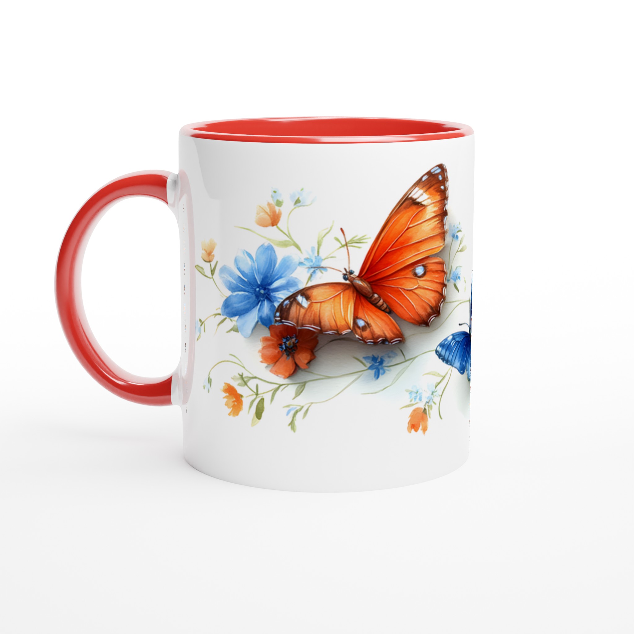 Fjärilsdröm Keramisk Mugg - Akvarellblommor & Fjärilar i Klara Färger, Välj bland Flera Livfulla Nyanser 5 c7f7ae0e-588e-4799-9aab-bcac838e3d72