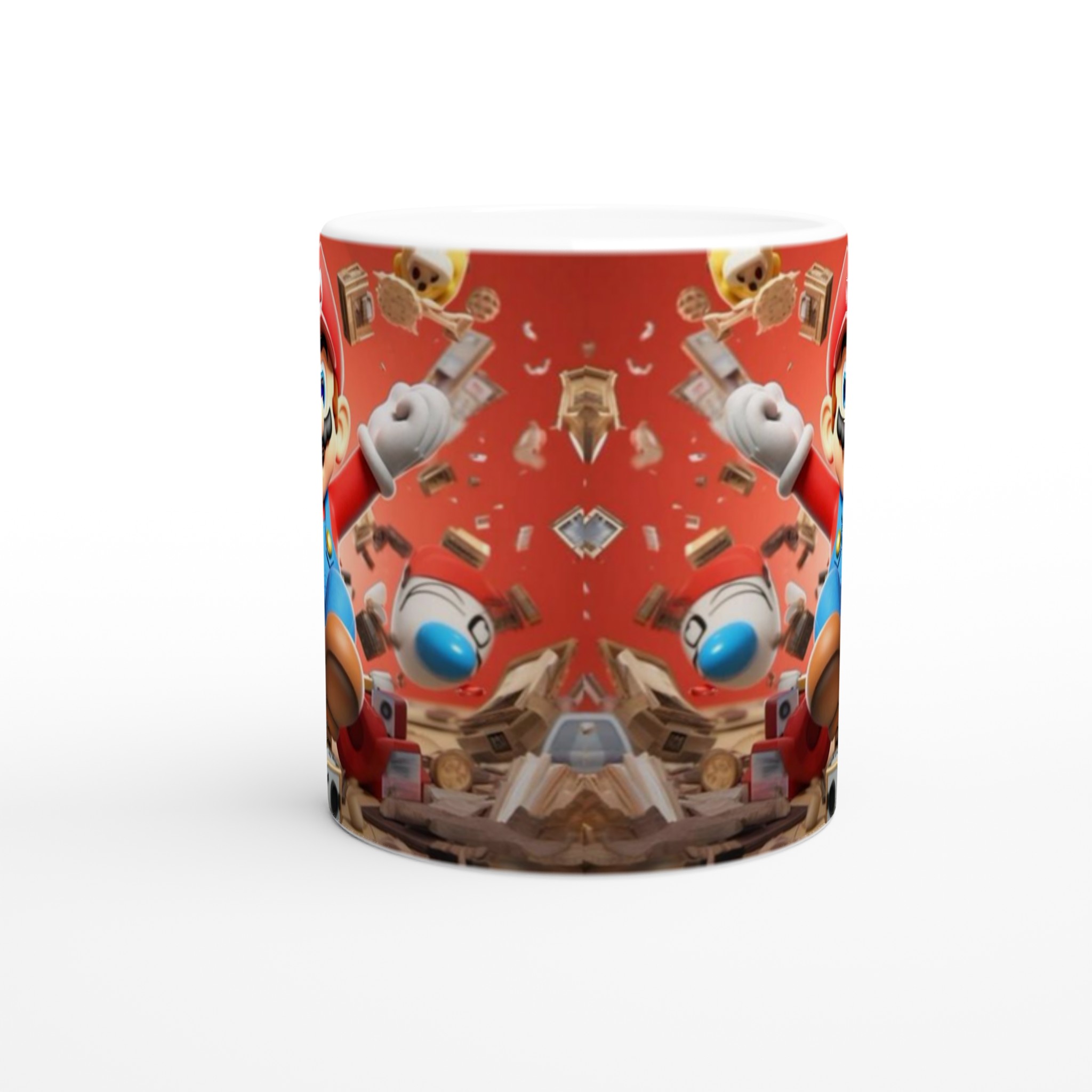 Vit 11oz keramisk mugg med färgstarkt Mario-tema i flera keramiska färger 8 c80716a4-a468-44c8-a919-9dea54a3a0e7