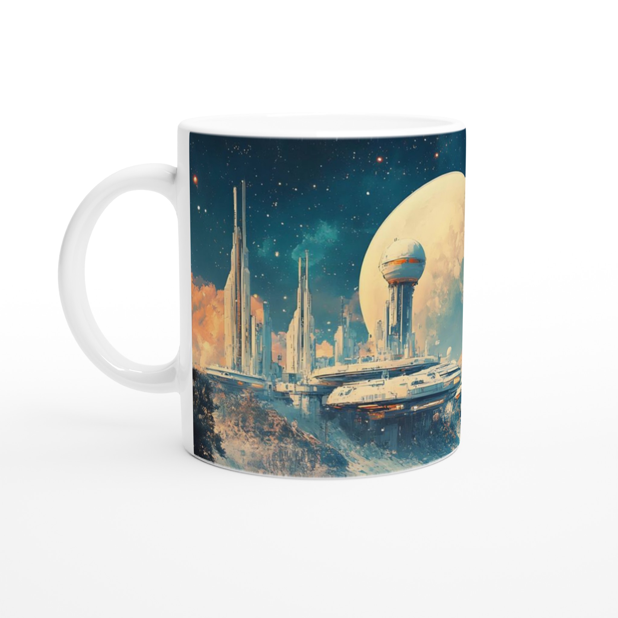 Futuristisk Galax Mugg – Sci-fi Landskap & Stjärnhimmel, 11oz Keramisk Kaffekopp i Flera Färger 1 c81d1b06-4218-40c1-9e61-bd9bc30fcbe1