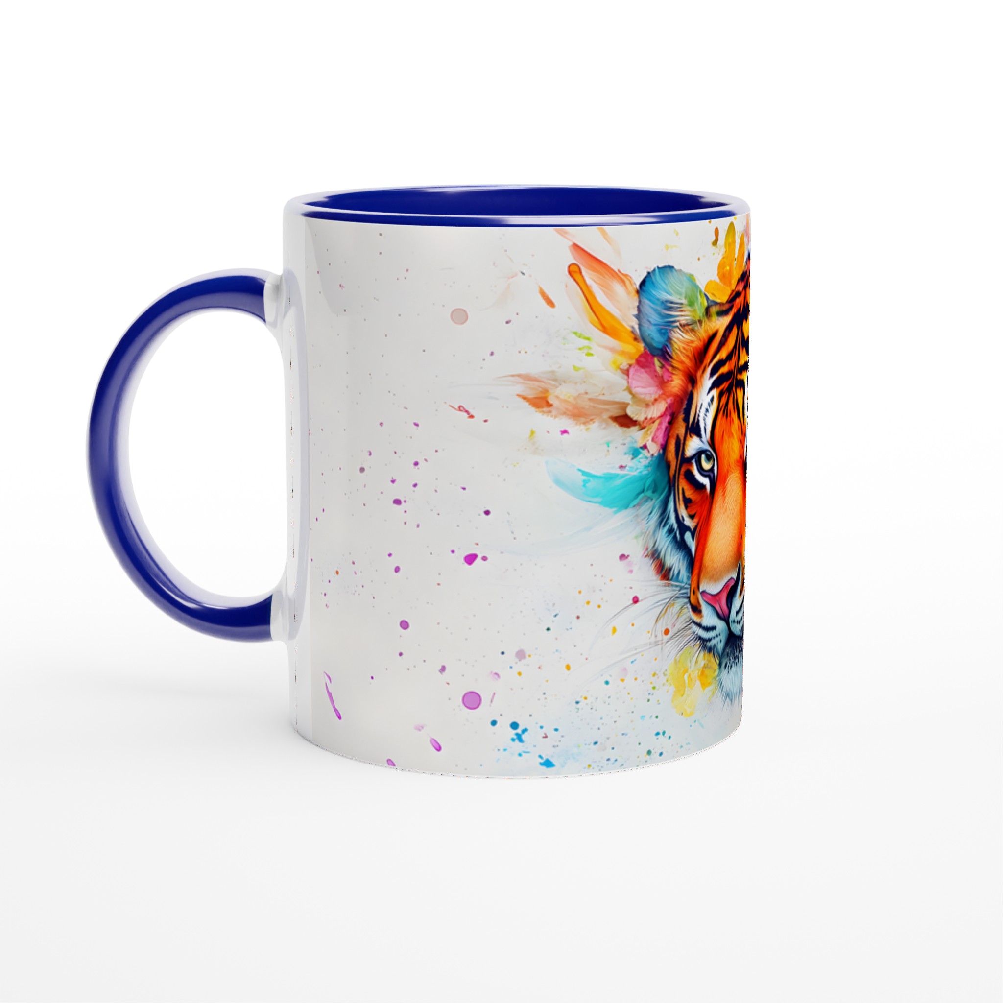 Färgsprakande Tiger Keramikmugg – Konstnärlig 11oz Kaffemugg med Akvarelldesign 2 c85776ae-4315-436d-b08b-399199cd5a03