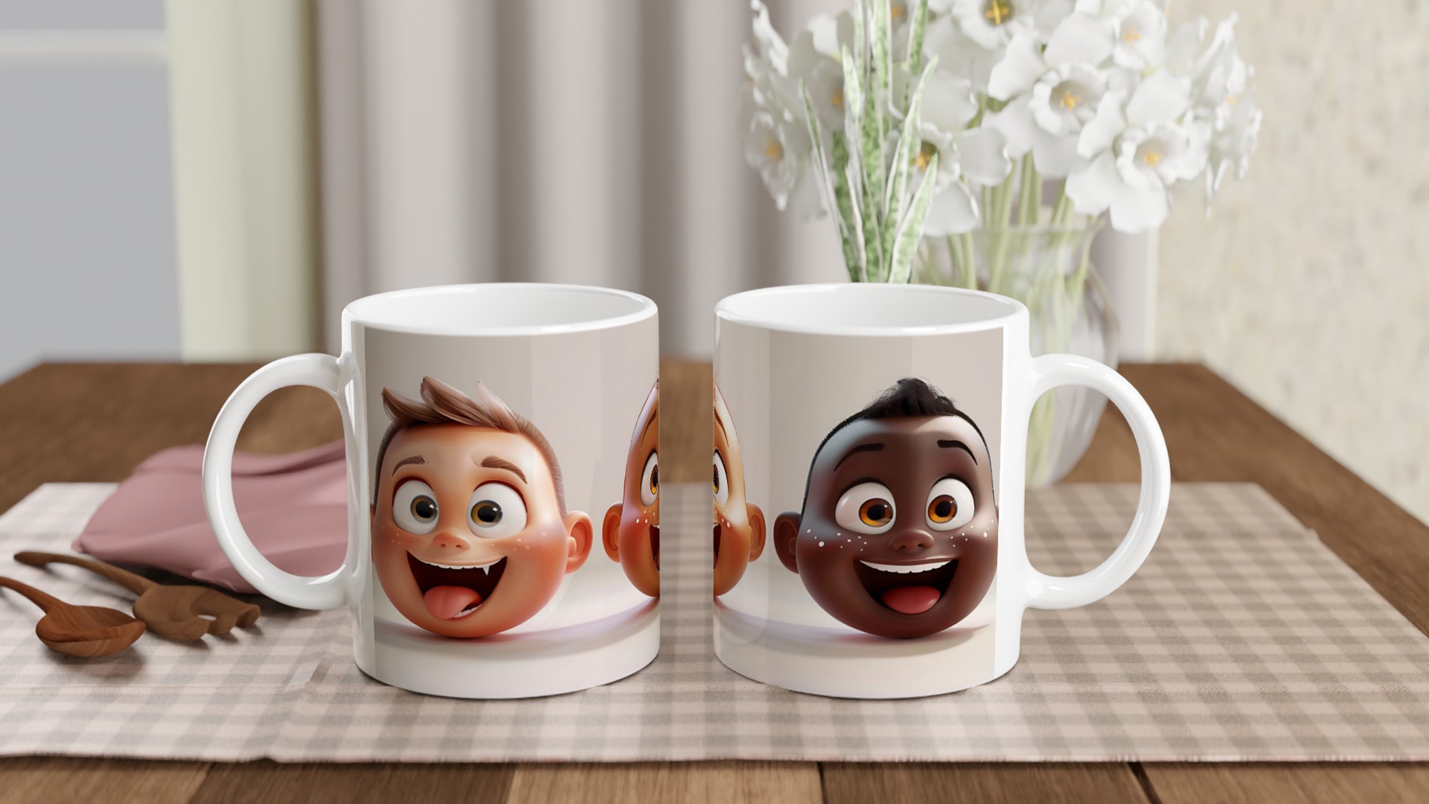 Glada Barn Emoticons Mugg – Personlig Keramikmugg i 7 Färgstarka Nyanser 10 c8639e0a-72bf-4360-8ad2-77d5a6c364ca