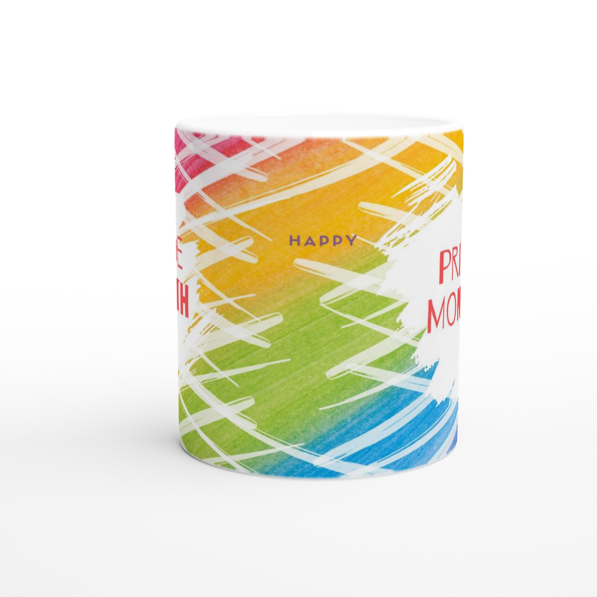 Vit 11oz keramisk mugg – fira Pride Month med färgstark stil i sju keramiska nyanser 8 c87efe7a-db03-4ad4-9ced-07bcb7dfa808