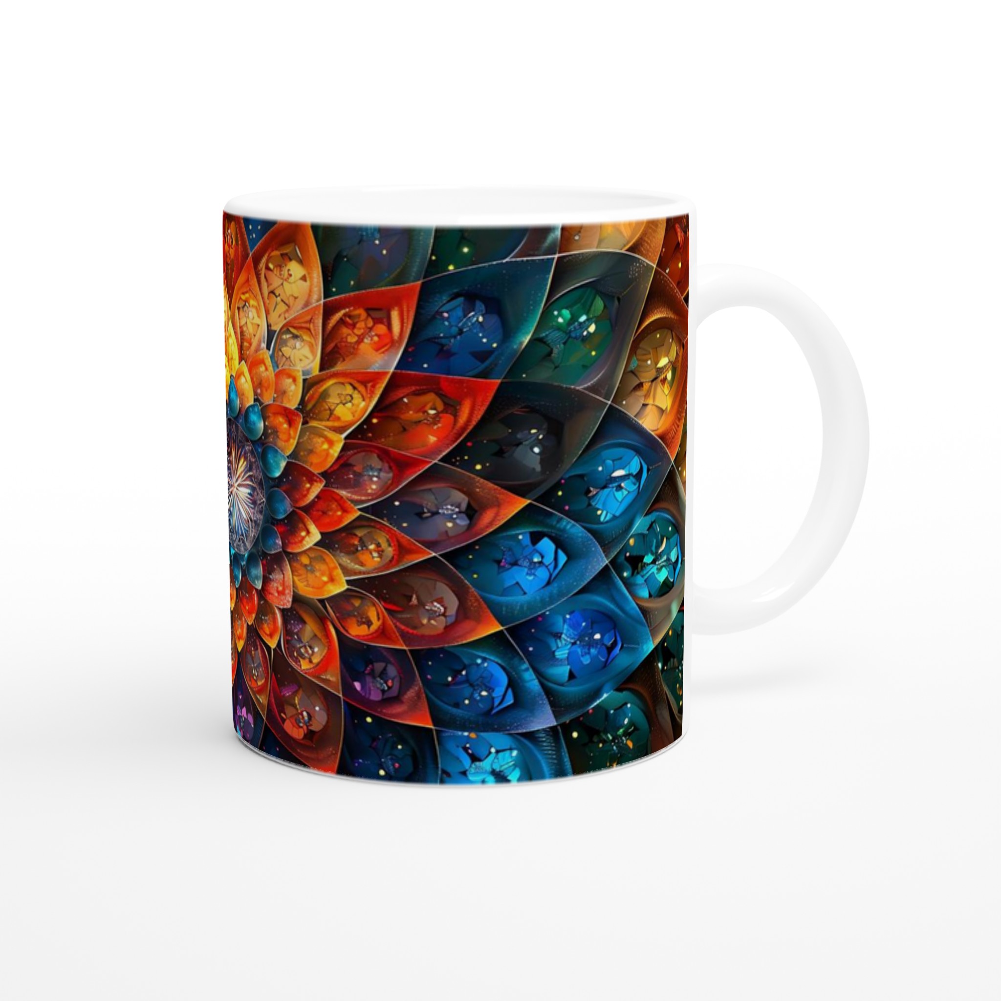 Abstrakt Mandala Keramikmugg - 11oz, Levande Färgexplosion för Din Kaffestund 9 c89b0fe9-f583-4994-a8a9-7c40ee86b178