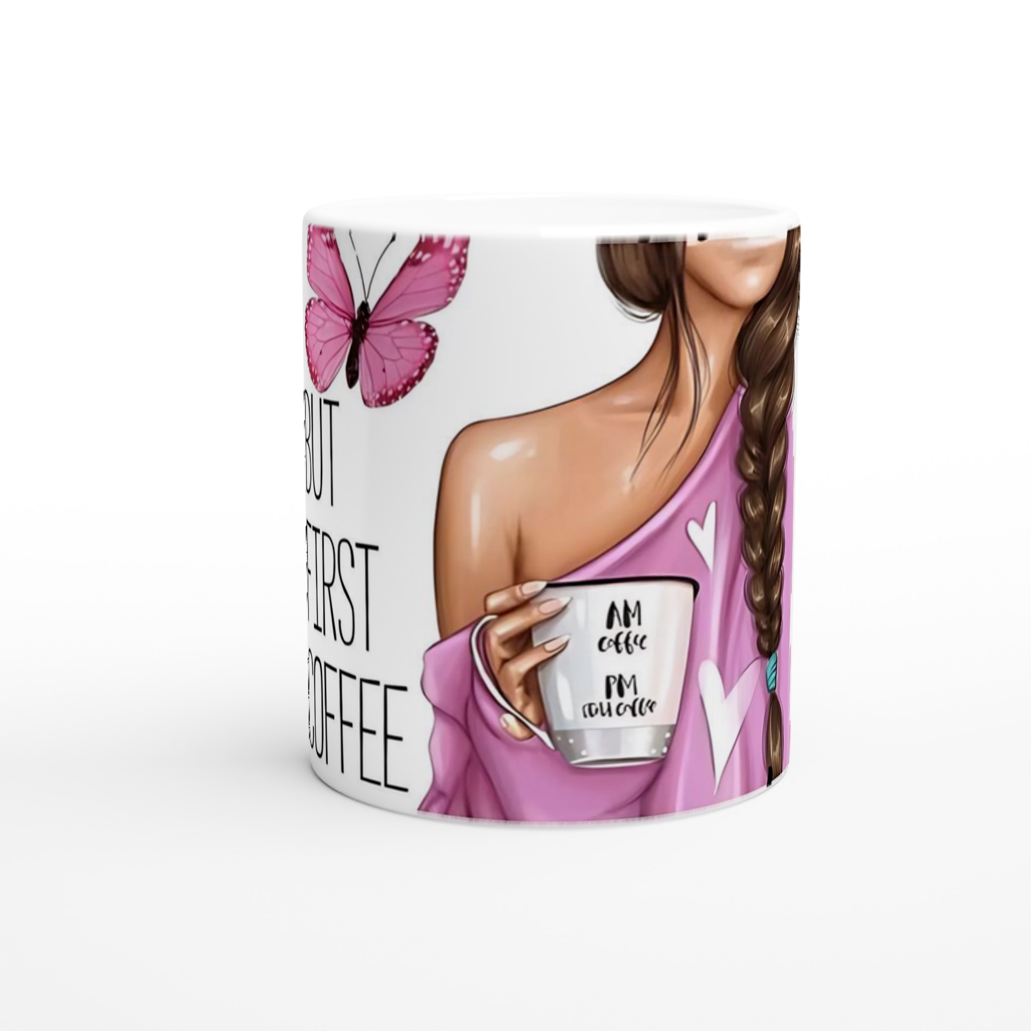 Vit 11oz keramisk mugg med personligt kaffemotiv i mjuka pasteller 8 c8c730f4-ce5a-47ae-8e78-416f4730a759