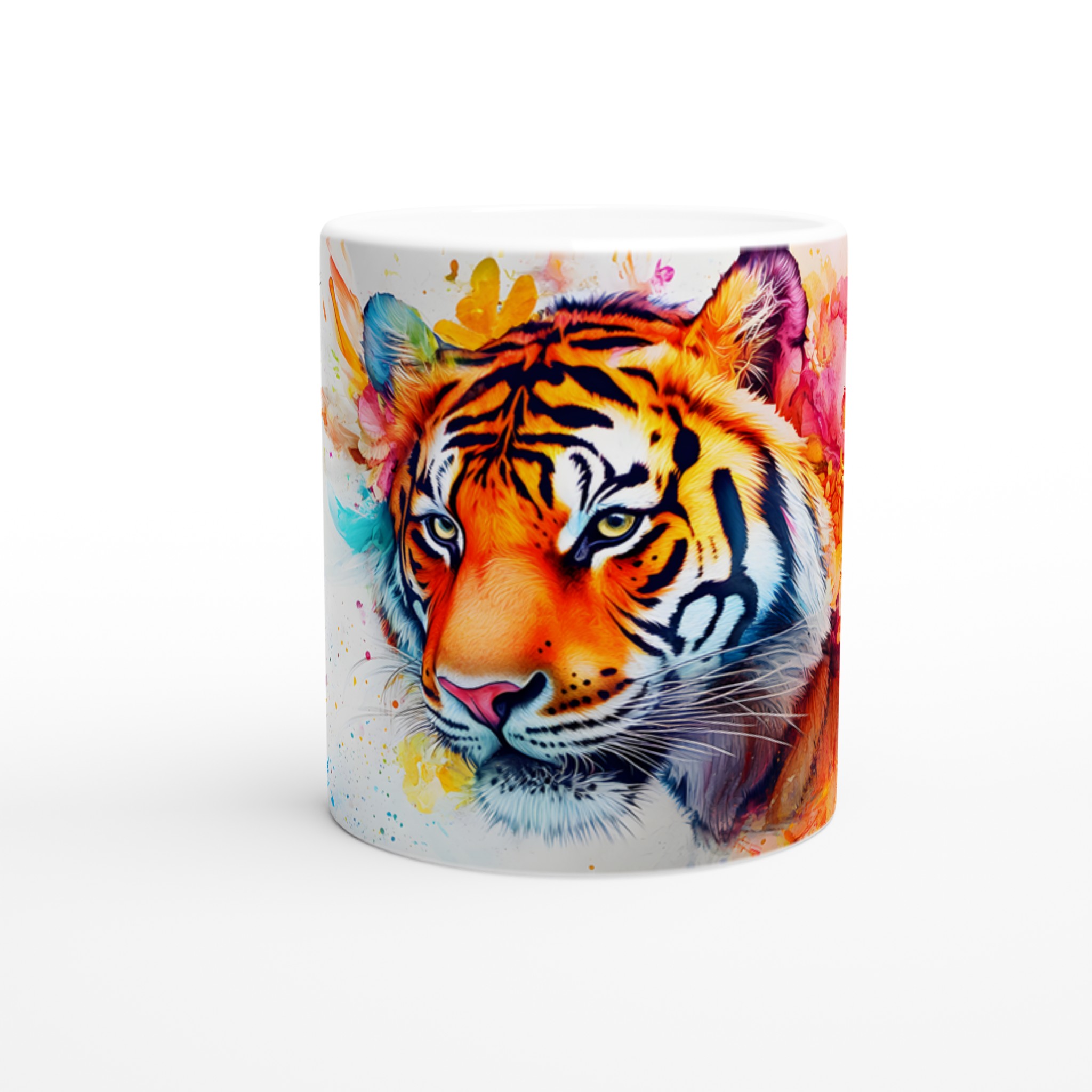 Färgsprakande Tiger Keramikmugg – Konstnärlig 11oz Kaffemugg med Akvarelldesign 8 c954b3cb-37bc-41a1-a84b-2485b709a6fa