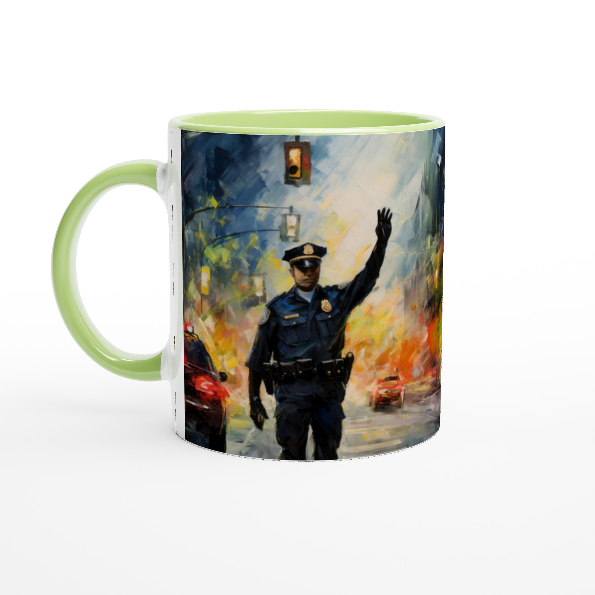 Vit 11oz keramisk mugg med levande konstnärligt stadsmotiv i sju färgstarka nyanser 7 c9621239-f664-4a97-9e56-7fb70416a040