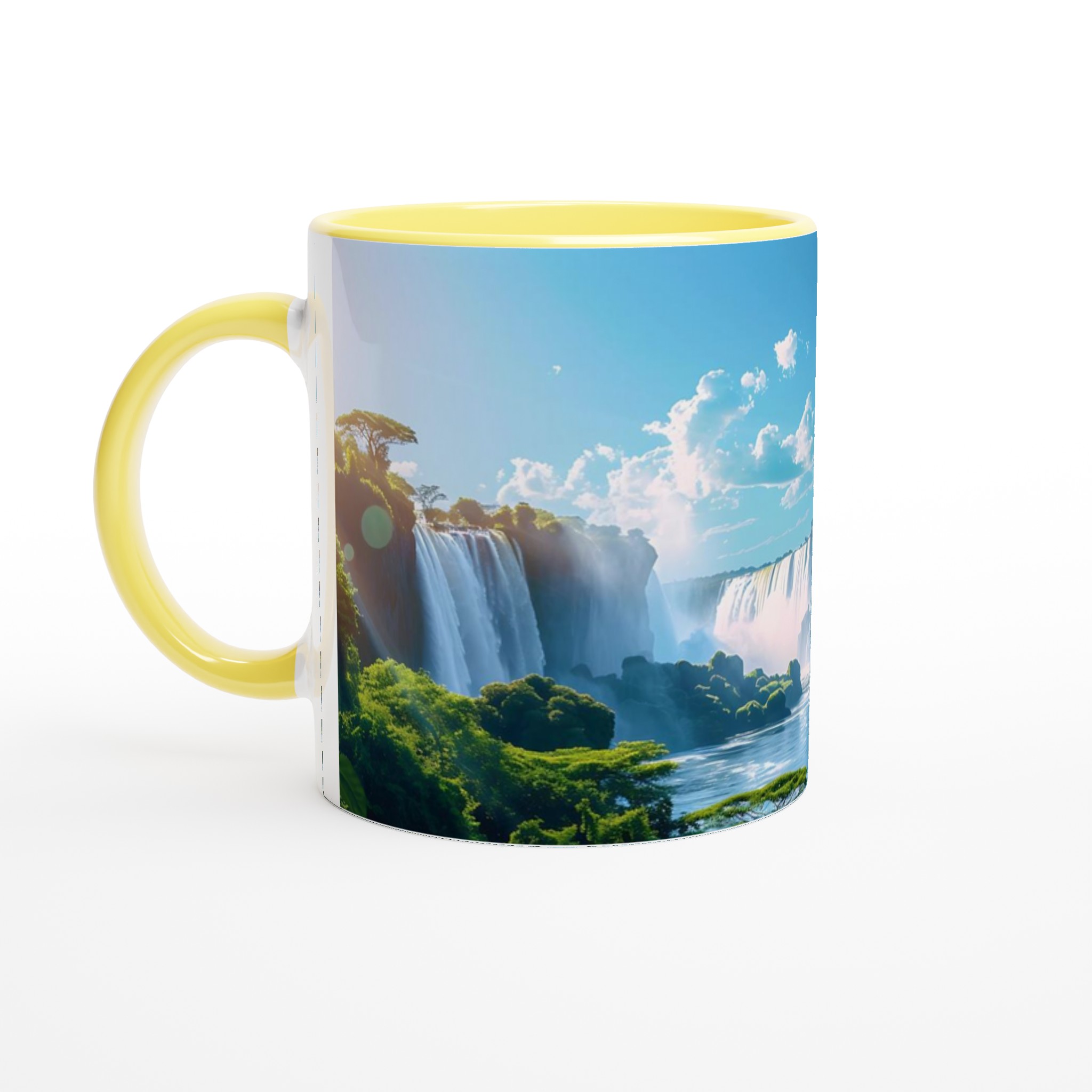 Vattenfallskaskad Mugg - 11oz Keramisk Kaffemugg i ditt val av 7 Livfulla Färger 3 c96c7d73-6fb4-4f4b-899a-ad976a08b689