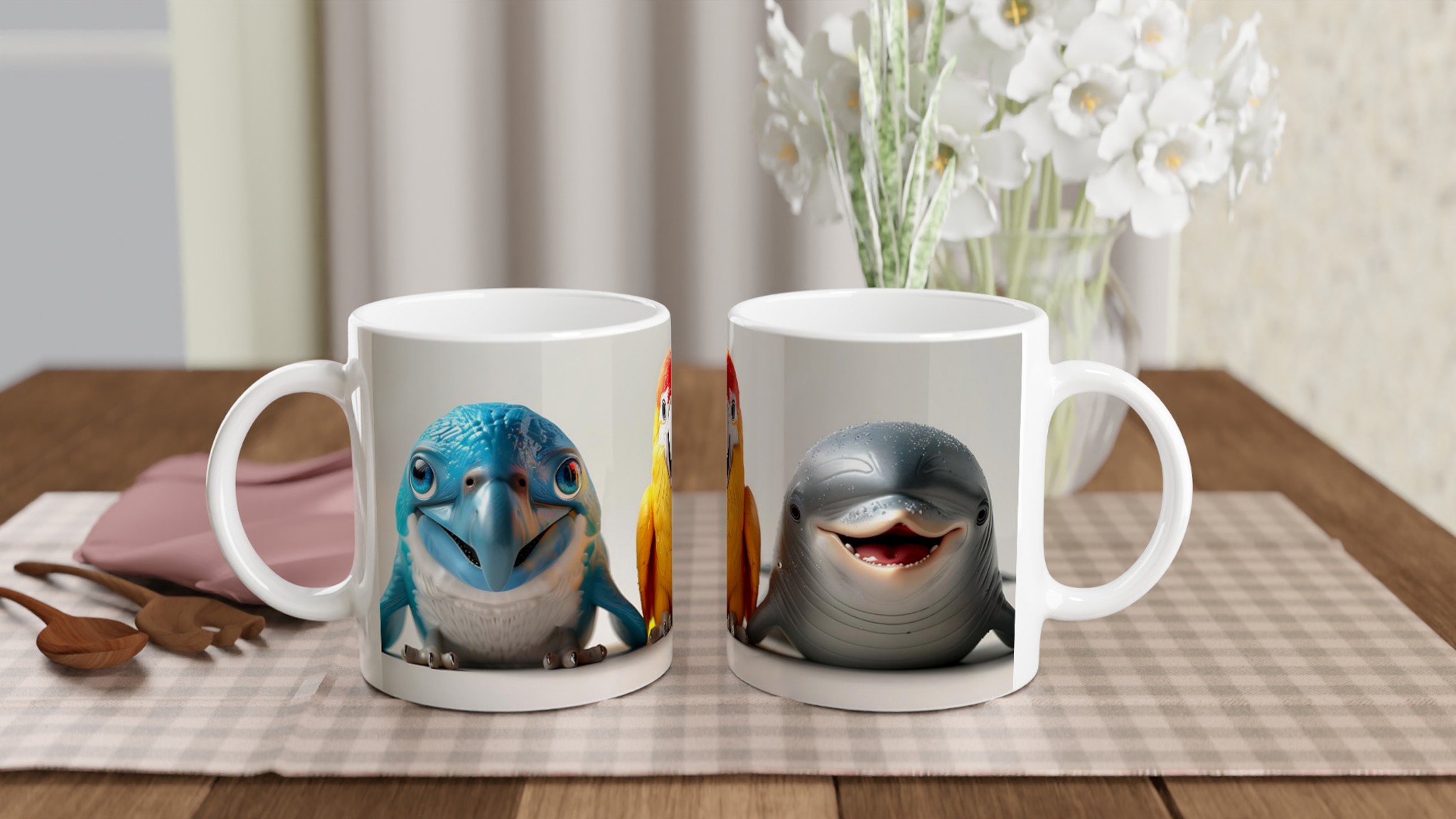 Söta Djurvänner Keramisk Mugg - 11oz Kaffe- & Temugg i Valfri Färg, Hållbar & Diskmaskinsäker 11 c972846c-9863-4f2f-8c79-65ba069c877e