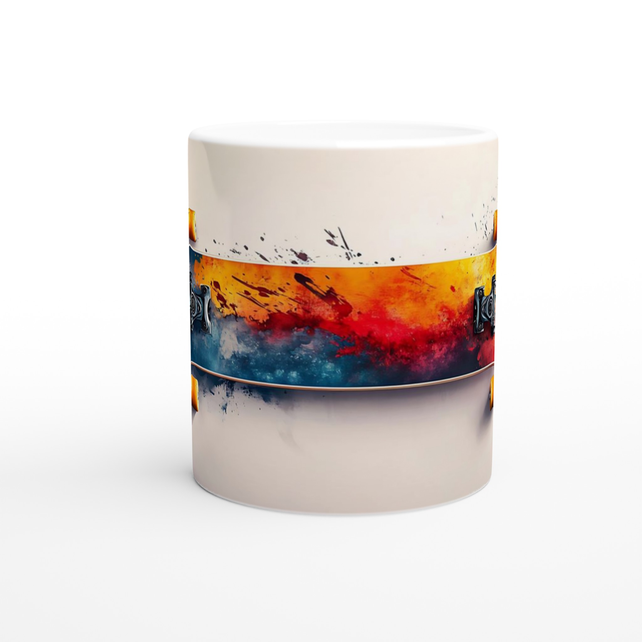Abstrakt Skateboard Konst Mugg – 11oz Keramikmugg i ditt val av 7 Livfulla Färger 8 c97ab2a4-fe2b-4105-b8c7-b4972f3071c8