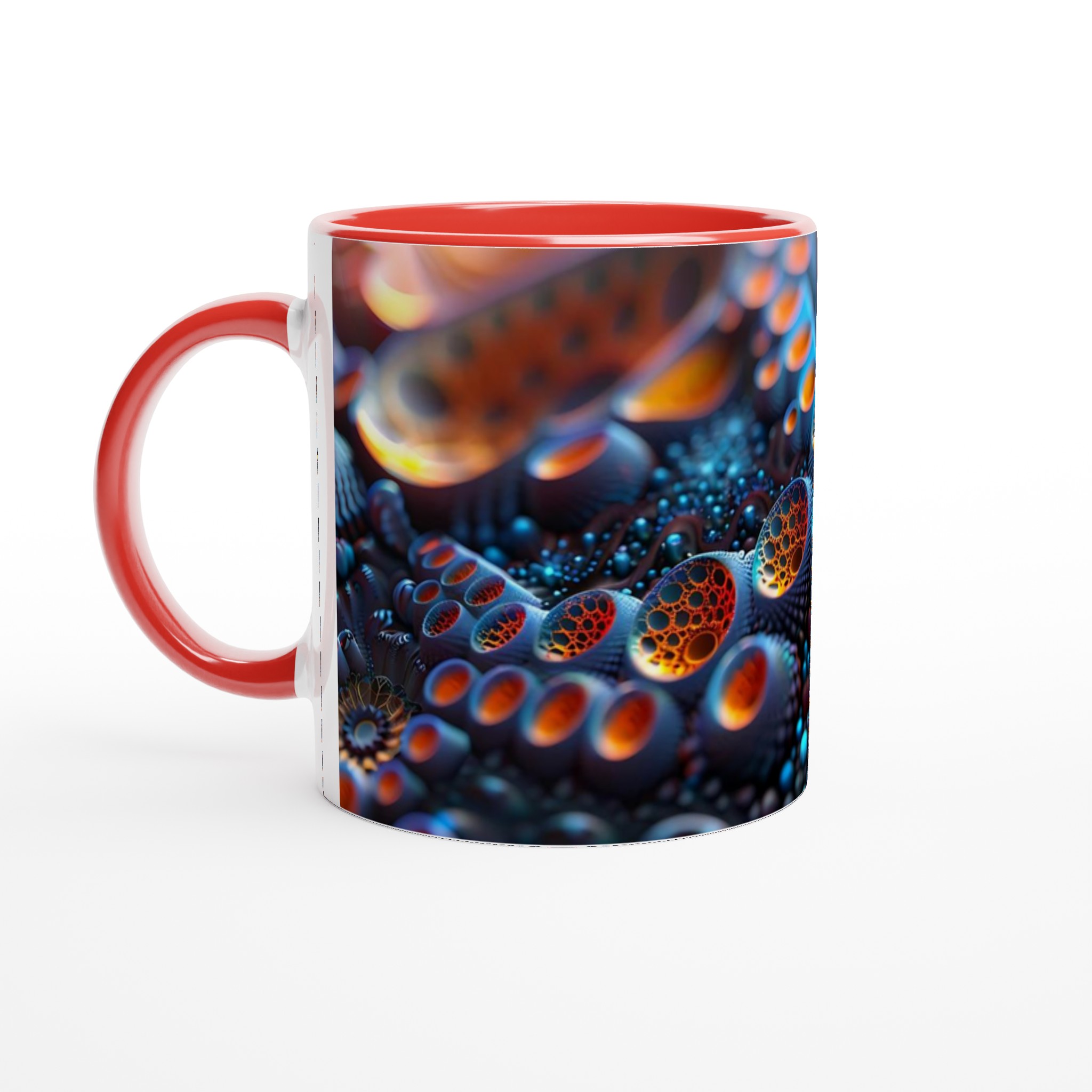 Abstrakt Fraktal Konst Mugg – 11oz Keramisk Kaffekopp i Intensiva Färger 6 c97cdd55-03e8-4cd1-be20-33675f96b299