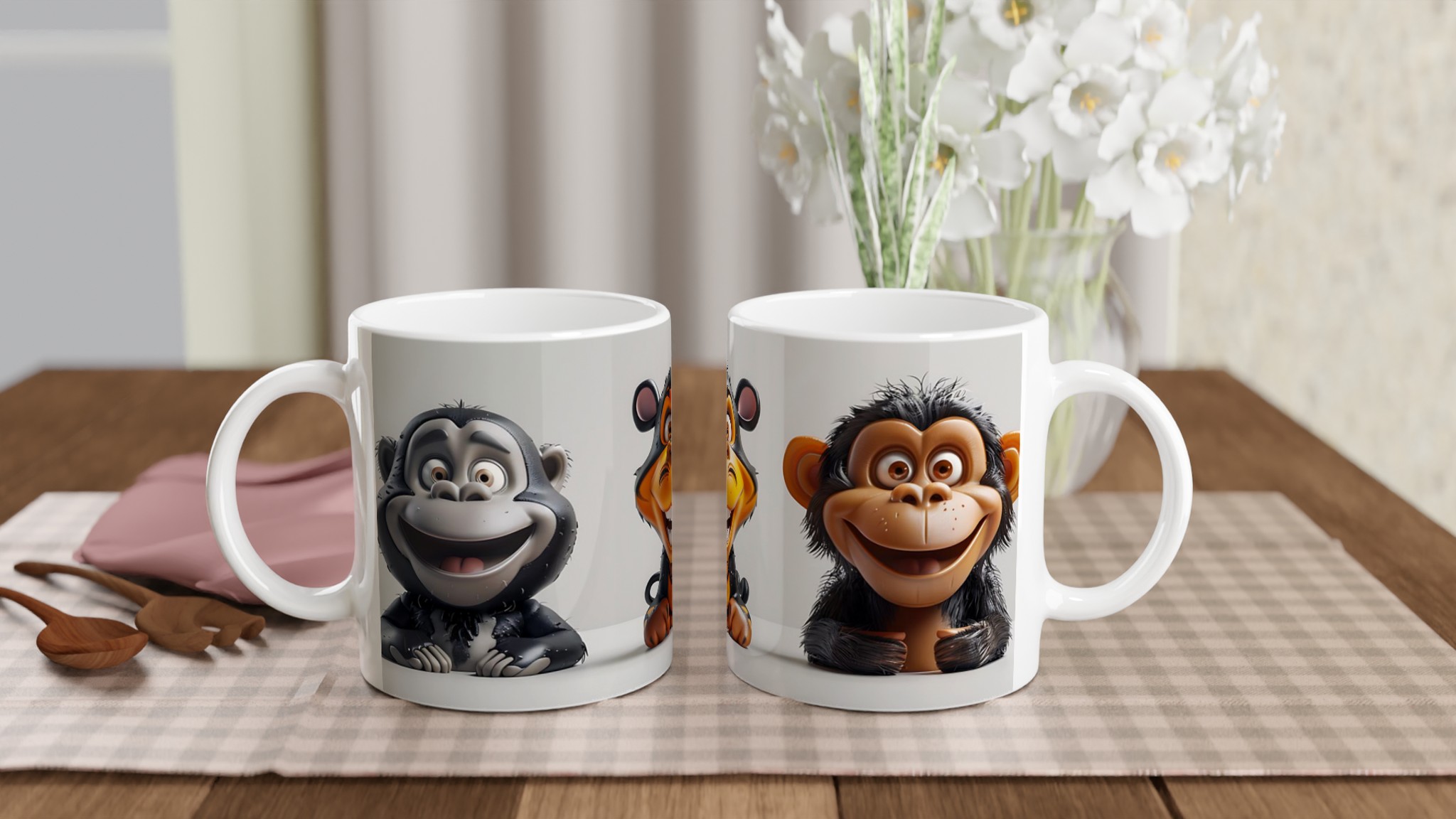 Glad Apa Keramisk Mugg - Rolig Kaffemugg med 3D-inspirerad Design 11 c9a1d0fc-31b9-48e4-97c4-22e6e2e8462c