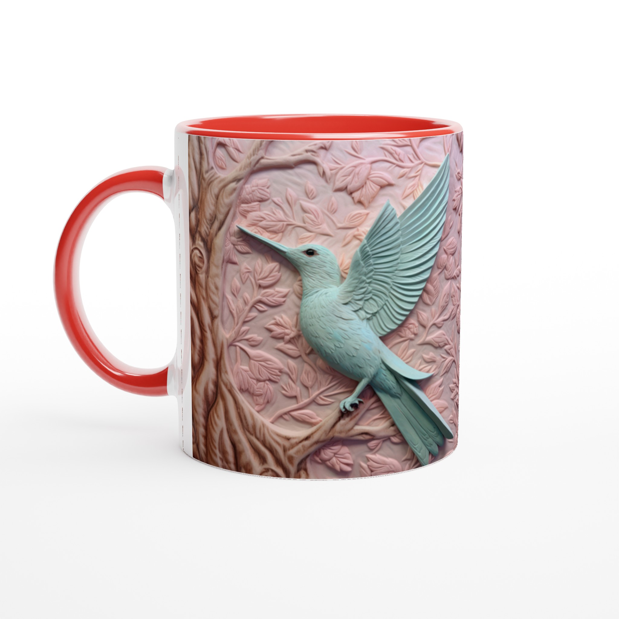 Vit 11oz keramisk mugg med eleganta pastellfåglar – välj bland sju vackra färger 5 c9a823a7-19a2-4fea-8c50-8ea4de0d7ed1