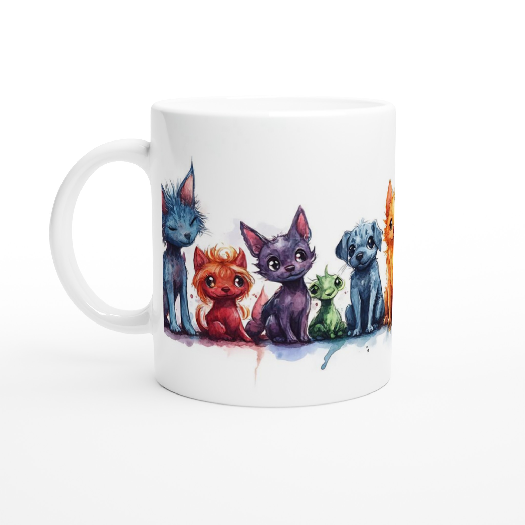 Söta Halloween Vänner 11oz Keramisk Mugg – Färgglada Monstervalpar & Pumpa Design 1 c9b07ad7-db79-4479-b352-ecd78fc250fb