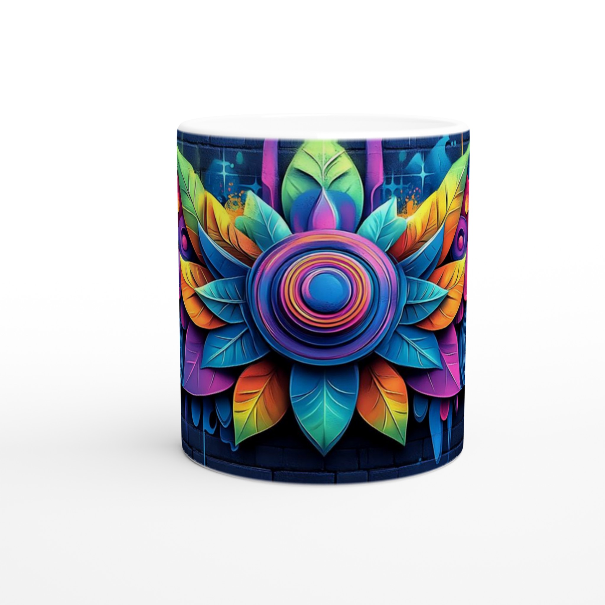 Abstrakt Färgprakt Mugg – 11oz Keramikmugg i ditt Val av Sju Livfulla Kulörer 8 c9d1e37b-7932-457e-803d-85433272aa90