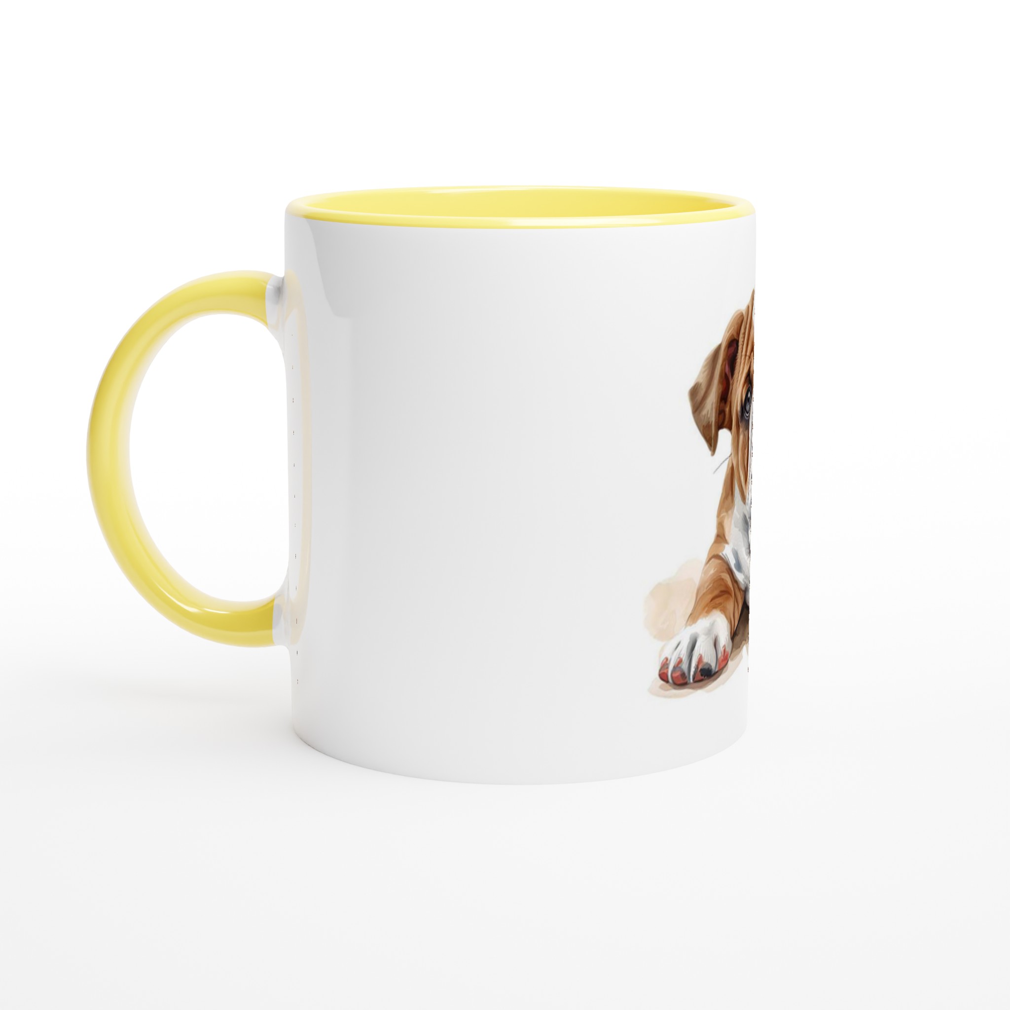 Kärleksfull Bulldog Valp Akvarell Mugg - 11oz Keramisk Kaffekopp i ditt val av sex levande färger 7 c9e2da5d-1f17-4fad-a2ba-5b3e42d84c6b