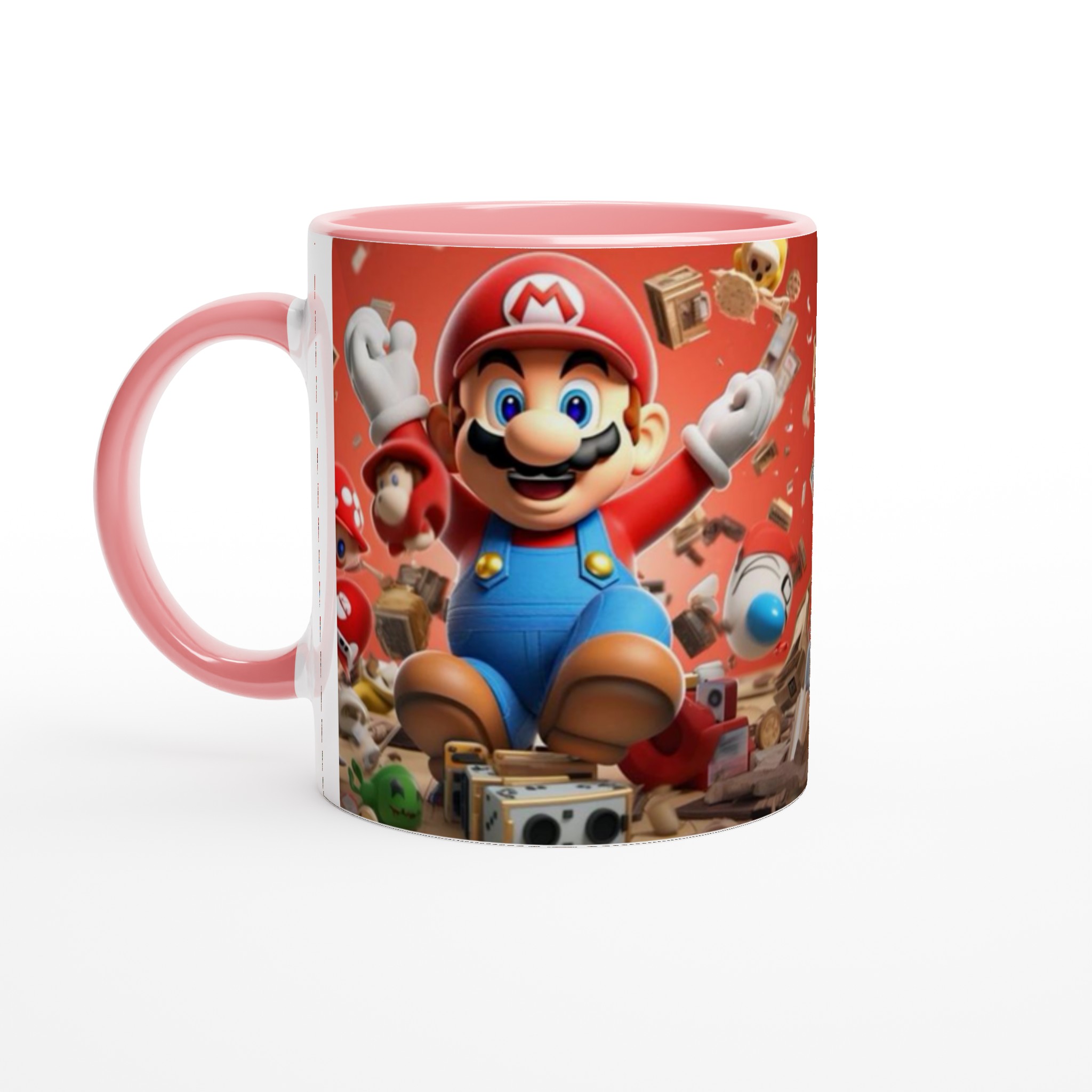 Vit 11oz keramisk mugg med färgstarkt Mario-tema i flera keramiska färger 6 ca1b46d8-408d-40ec-a4b8-fdbf384b6742