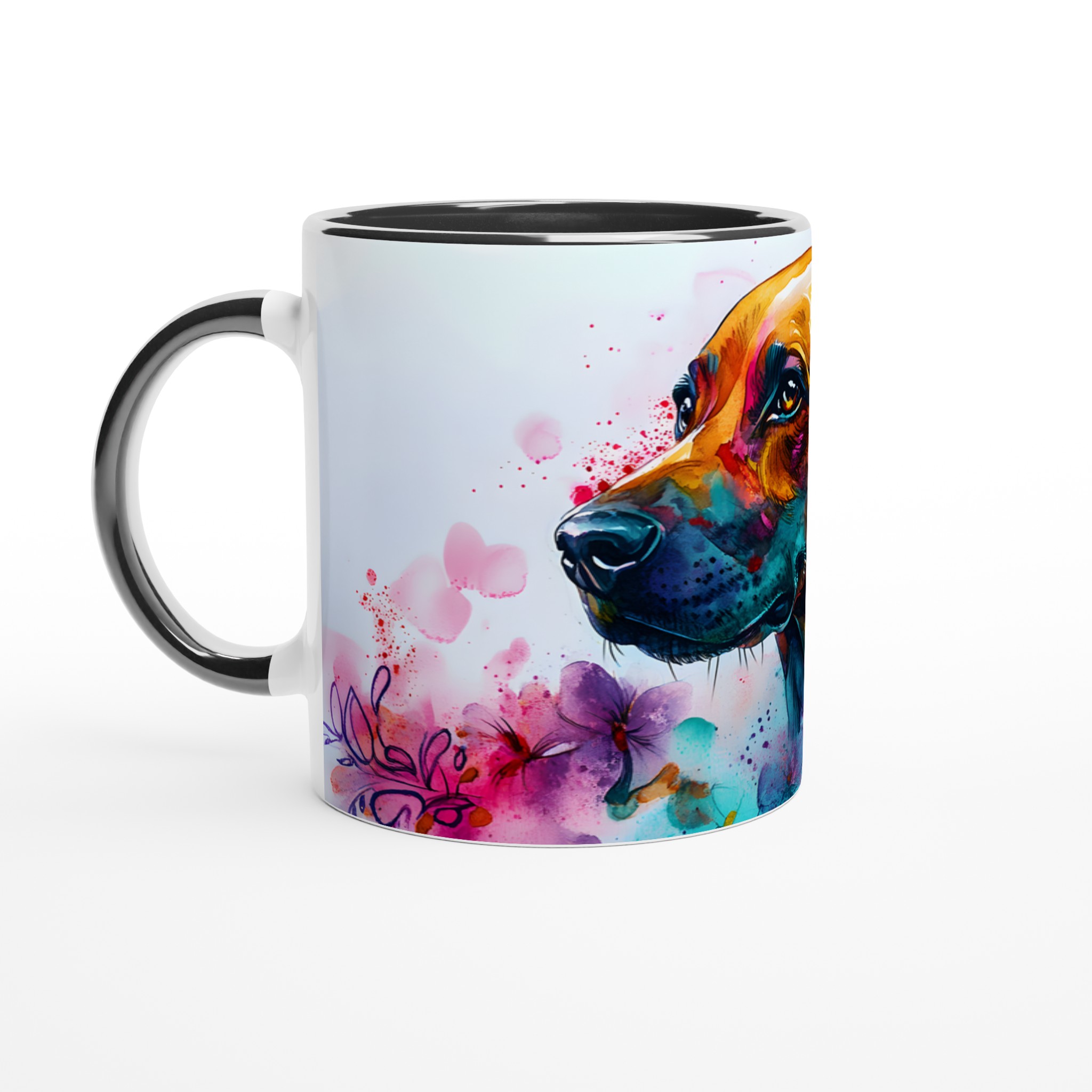 Konstnärlig Akvarellhundsmugg – 11oz Keramikmugg i Levande Färger 4 ca3a0368-5cf4-4e23-acc6-e0096fc2a65b