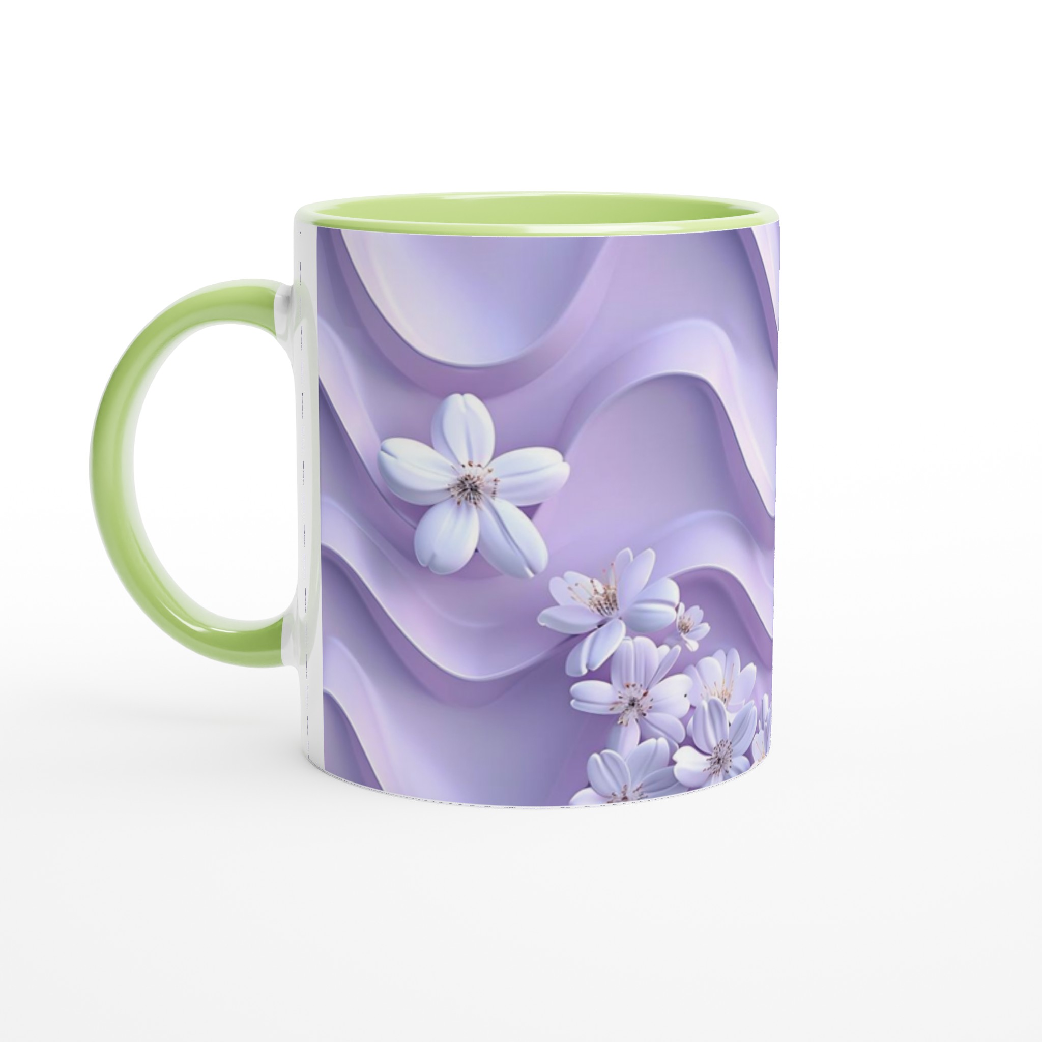 Vårblommor på Vågformad Bakgrund – 11oz Keramikmugg i Valfri Färg 8 ca4572fa-5a31-4c18-b473-5d4223d86661