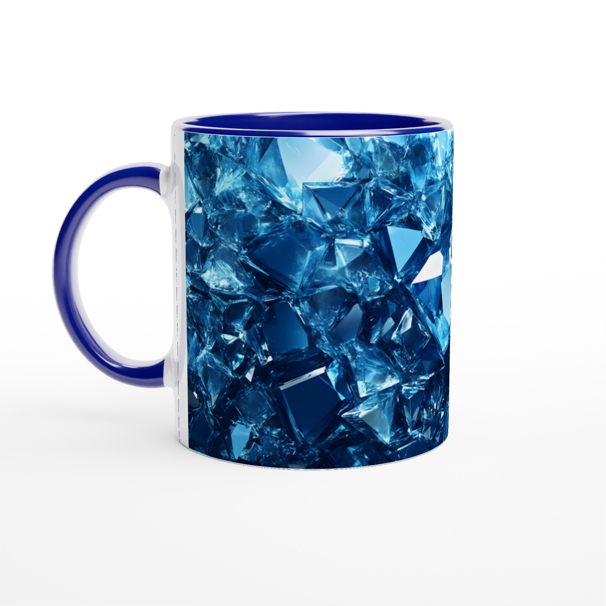 Glänsande Blå Iskristaller Keramisk Mugg – 11 oz Vit Mugg för En Kylig Dryckesupplevelse 2 ca600c5e-2a4b-4368-8450-80c9389c9cf6