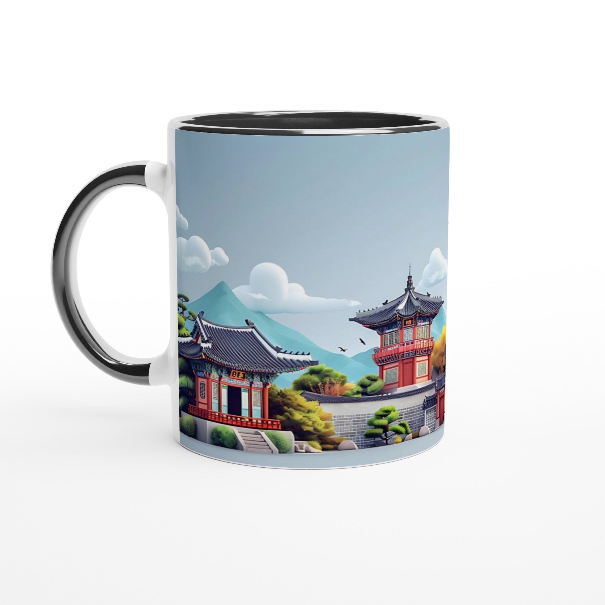 Koreansk Stadssilhuett Mugg - 11oz Keramisk Kaffekopp i ditt val av 7 livfulla färger 4 ca7138b4-c224-4190-afb5-550b91d7ea1d