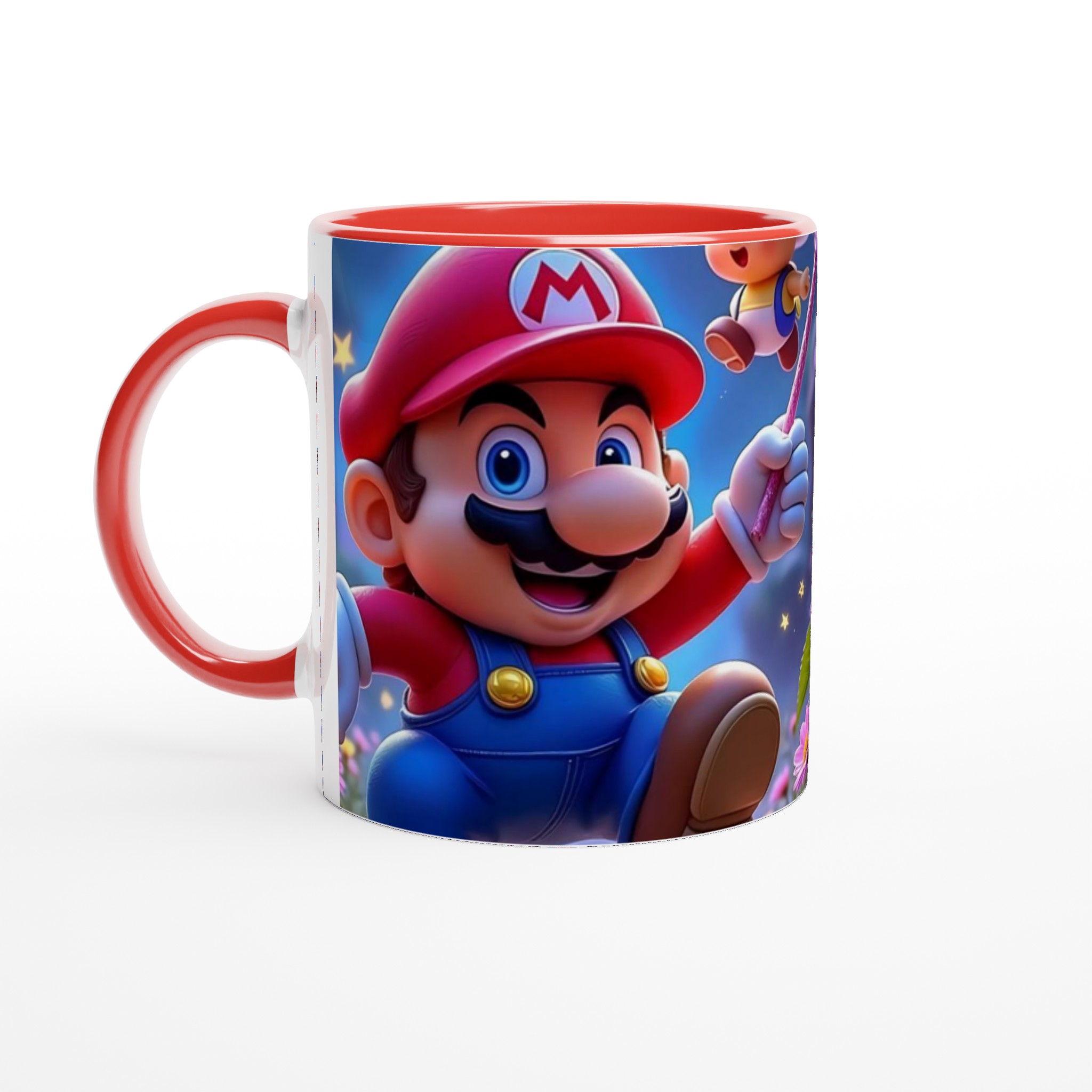 Vit 11oz keramisk mugg med färgstarkt och lekfullt Super Mario-motiv – välj din favoritfärg 5 ca752be5-7a23-4da4-b30d-048178bb7871