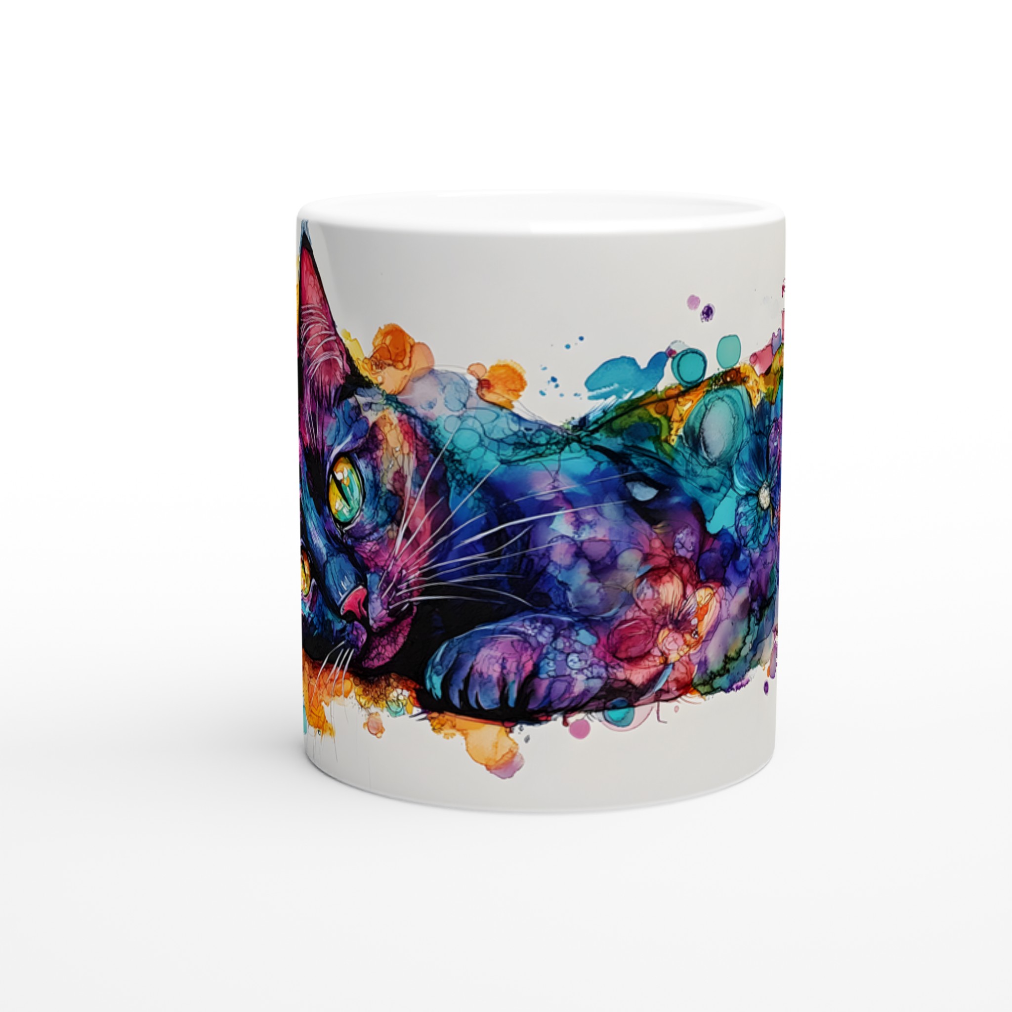 Konstfull Katt Keramikmugg – Färgglad Akvarelldesign i Ditt Val av Färg 8 ca8066c1-cccd-443e-b440-3df840687dbb