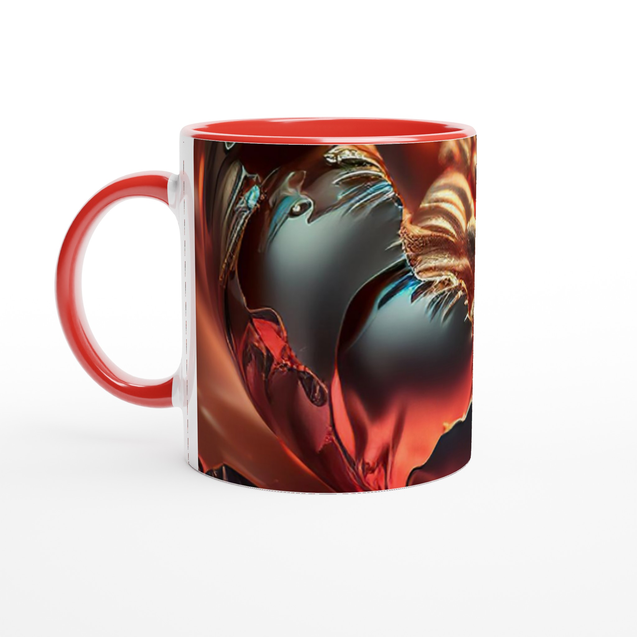 Vit 11oz keramisk mugg med eldigt glödande abstrakt design i flera färgval 5 cab18c06-cb95-4879-ae6f-8237cc92efdd