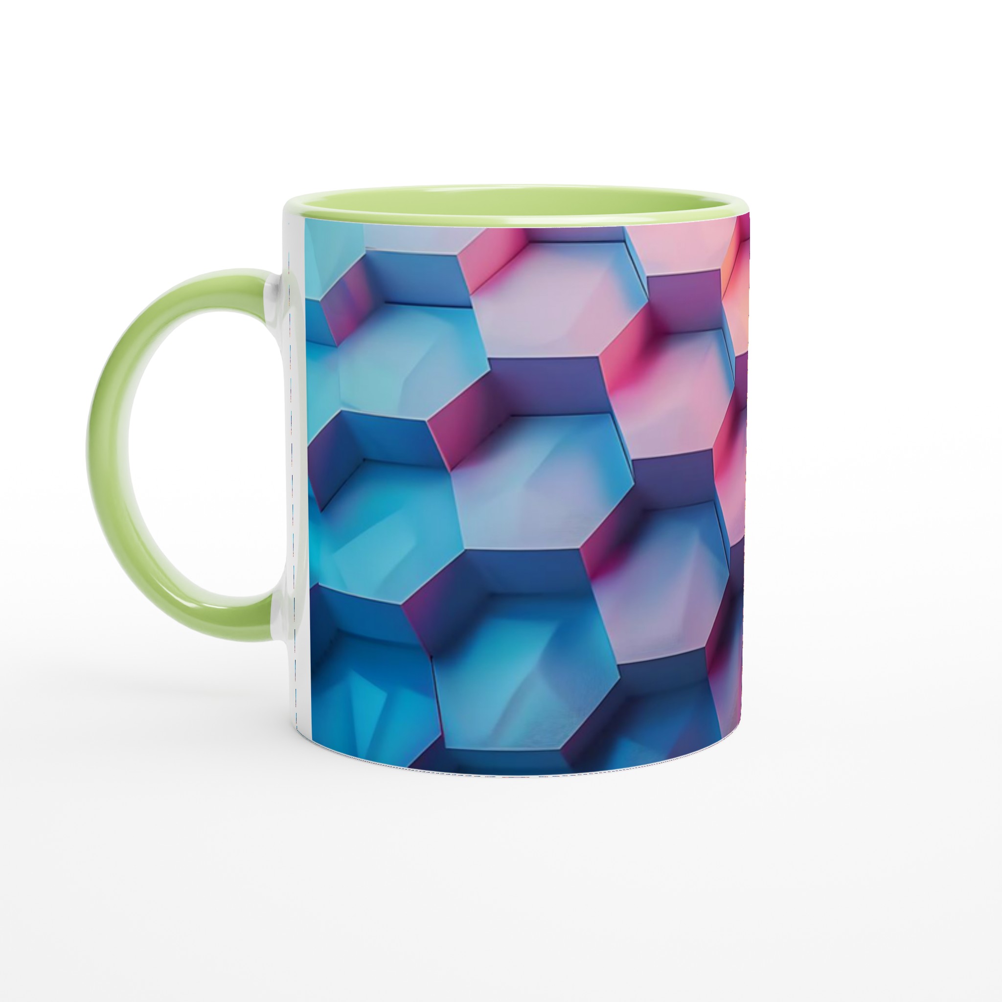 Abstrakt Hexagon Färggradient Mugg - 11oz Keramikmugg för kaffe, te & heta drycker i flera färger 7 cab25594-2e00-40aa-a0c9-a9c2c14e755c