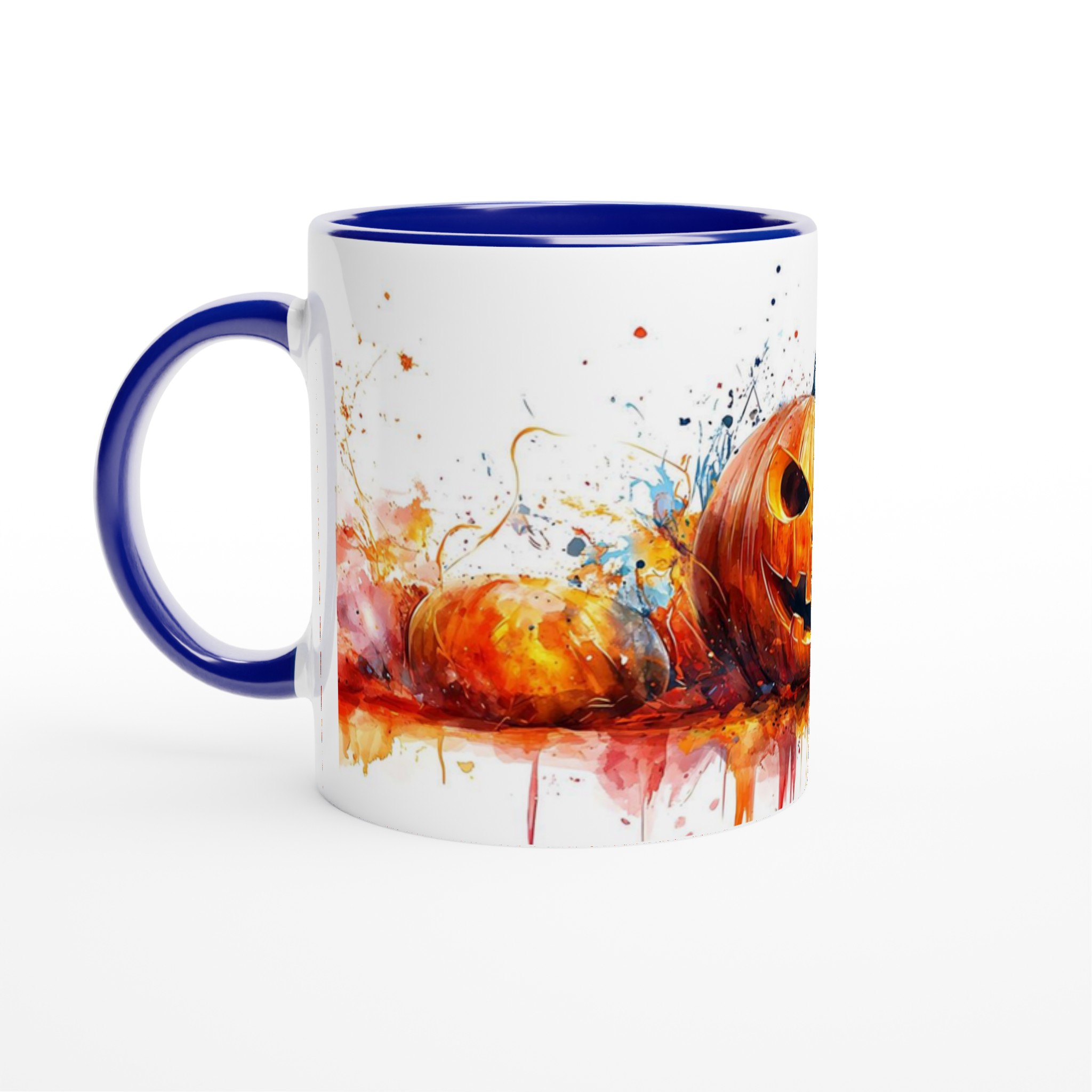 Spöklik Akvarell Halloween Mugg - Skrämmande Pumpa Design i Livfulla Färger, 11oz Keramik 2 cad0e137-10f3-49ff-b1e6-c85190fb20bc