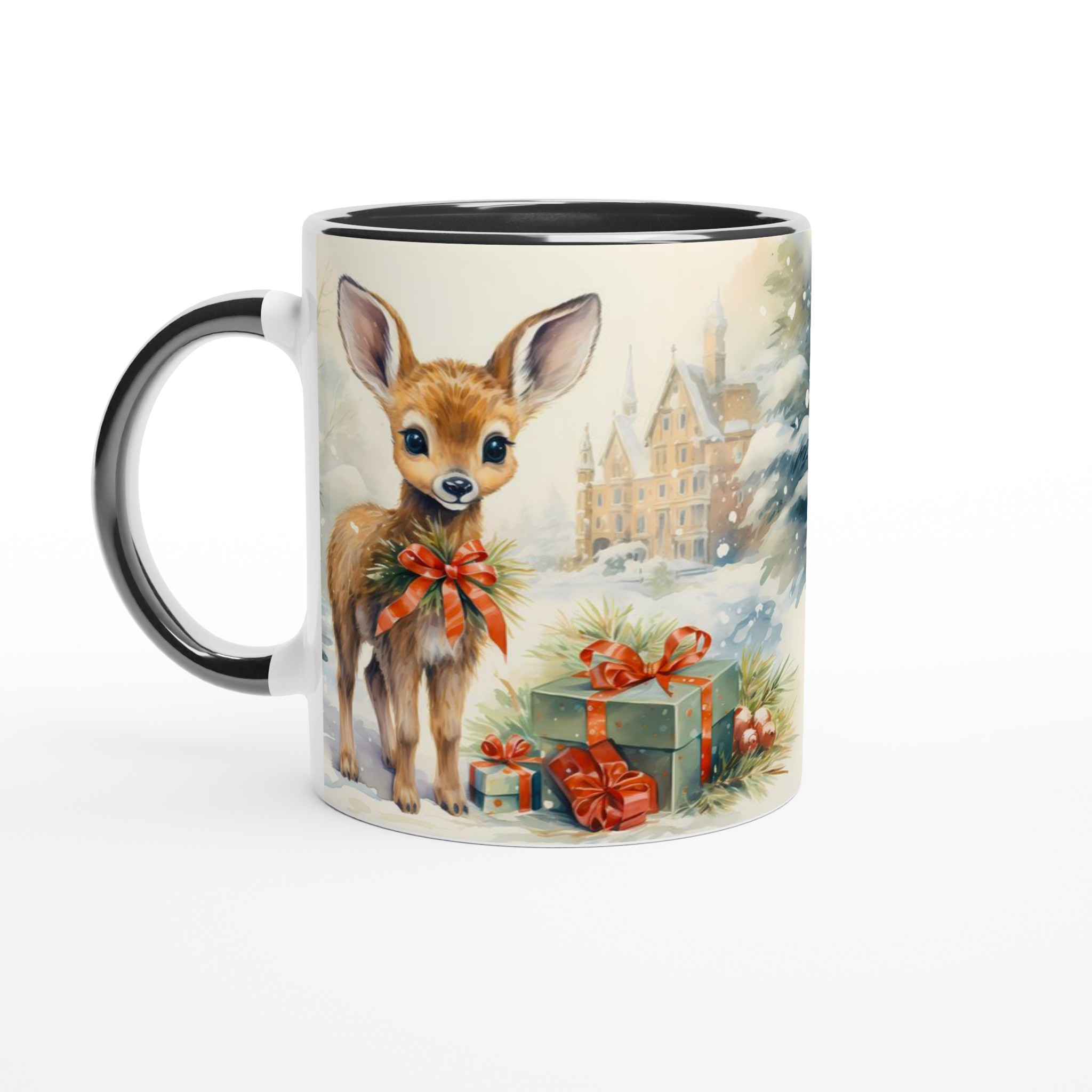 Söt Vinterrådjur Mugg - 11oz Keramisk Mugg för Julstämning och Varje Dag 4 cade75bc-2c6e-49db-abfe-f130cffa17ca
