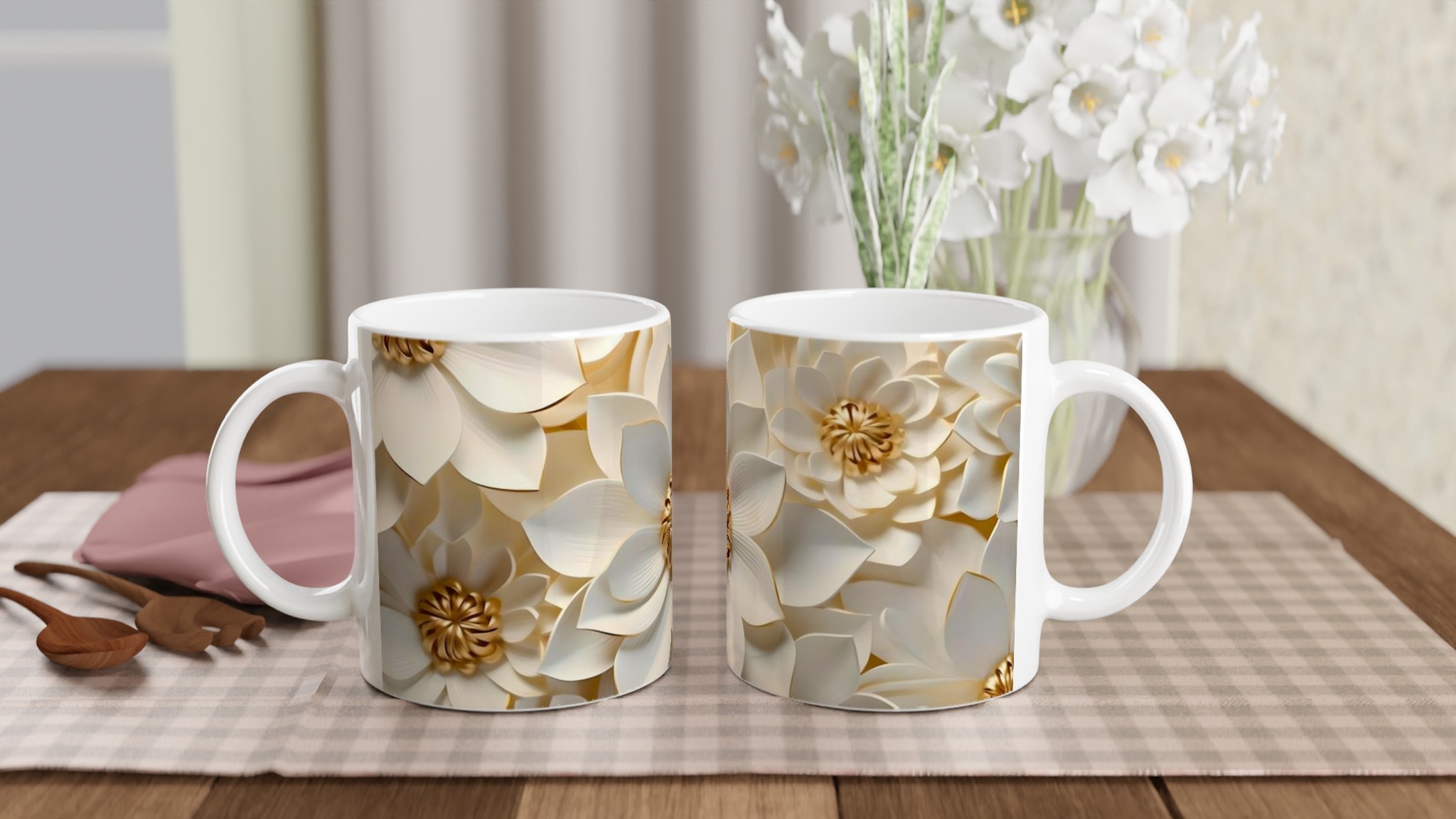 Vit 11oz keramisk mugg med elegant, blomstrande gulddetalj – välj din perfekta färg 10 caf13393-4e53-4a16-81a5-bac6fbf136e0