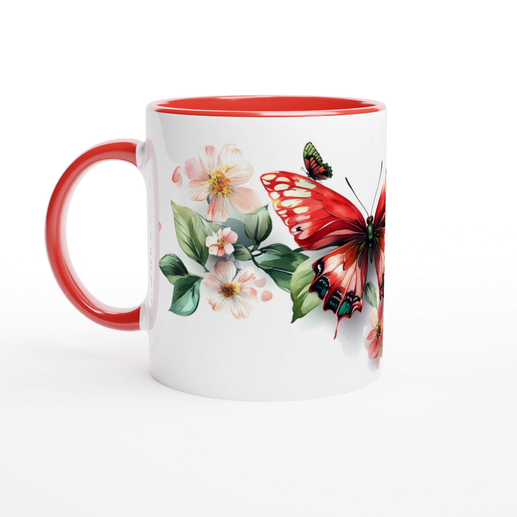 Fjärilsdrömmar: Färgstark 11oz Keramisk Mugg med Blommor & Fjärilar – Välj din Favoritfärg! 5 caf7b85a-8bc7-409c-9fb8-1abd4ab6b069