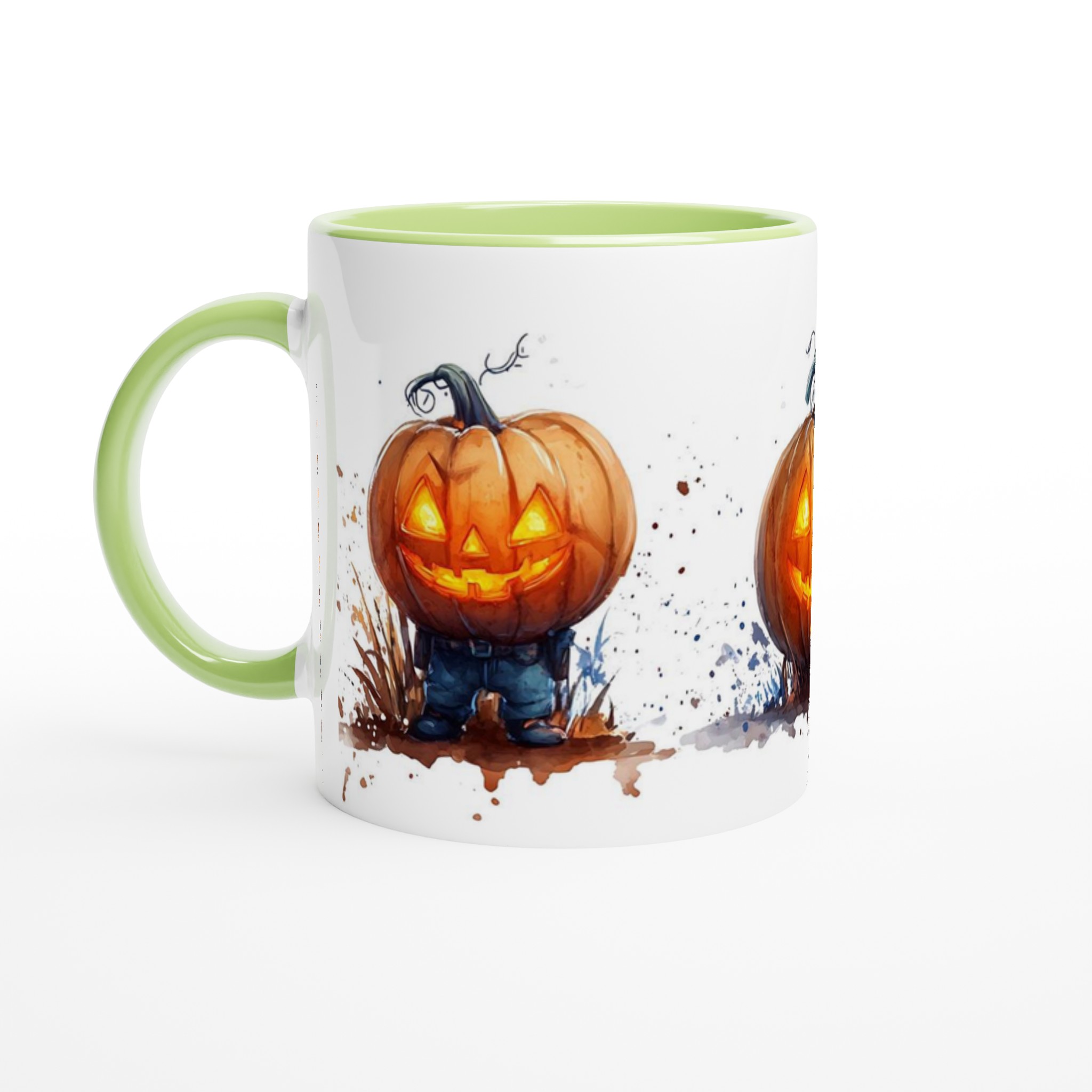Utsökta Akvarell Pumpa Karaktärer 11oz Keramisk Mugg – Unik Halloween Design för Kaffe- och Temys 7 cb197507-3c72-414b-a823-ff6678f8302c