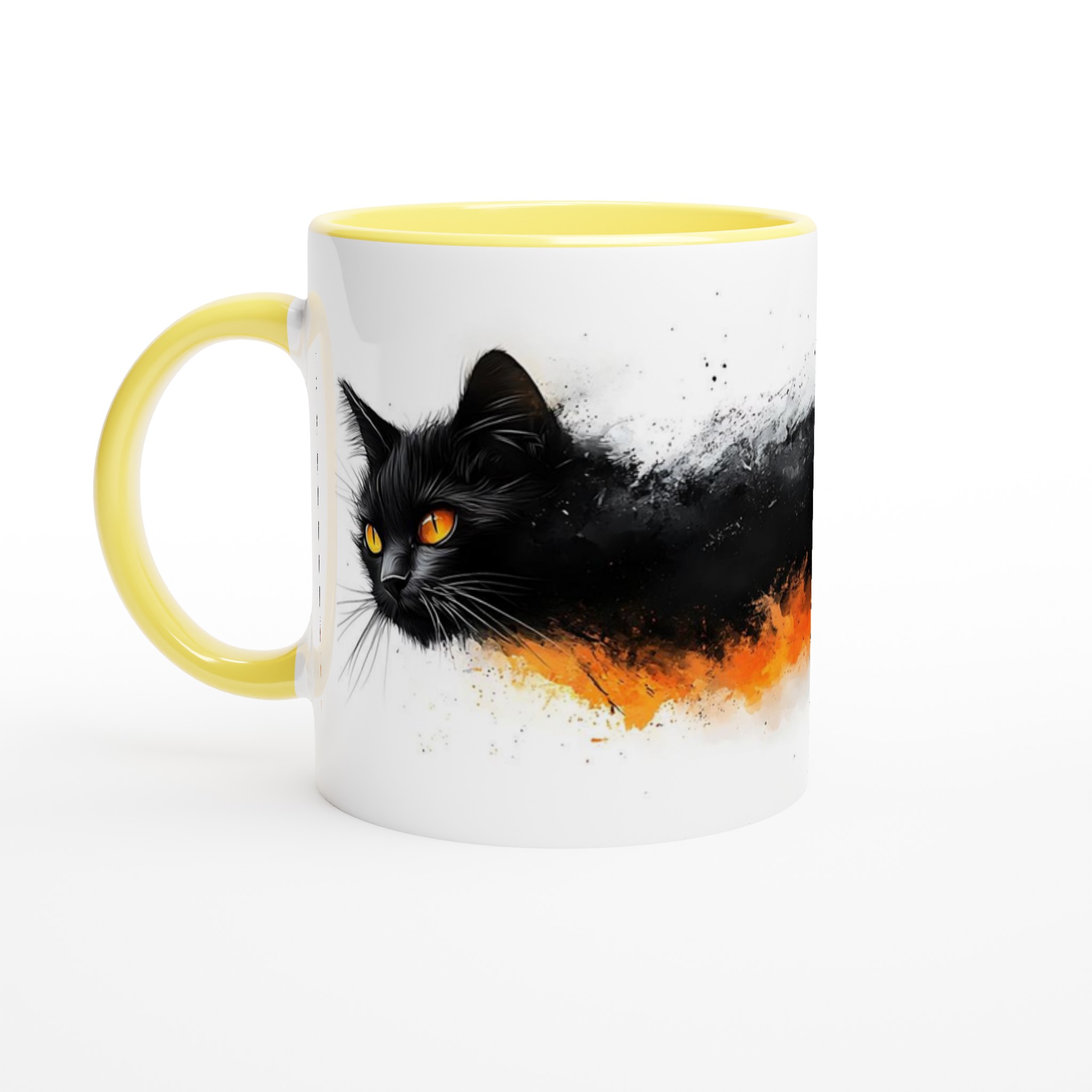 Mystisk Svart Katt Keramisk Mugg - Eldiga Ögon, Konstnärlig Design i Ditt Val av Färg 3 cb6b1127-0cab-4896-ac4f-ad4b4df2e849
