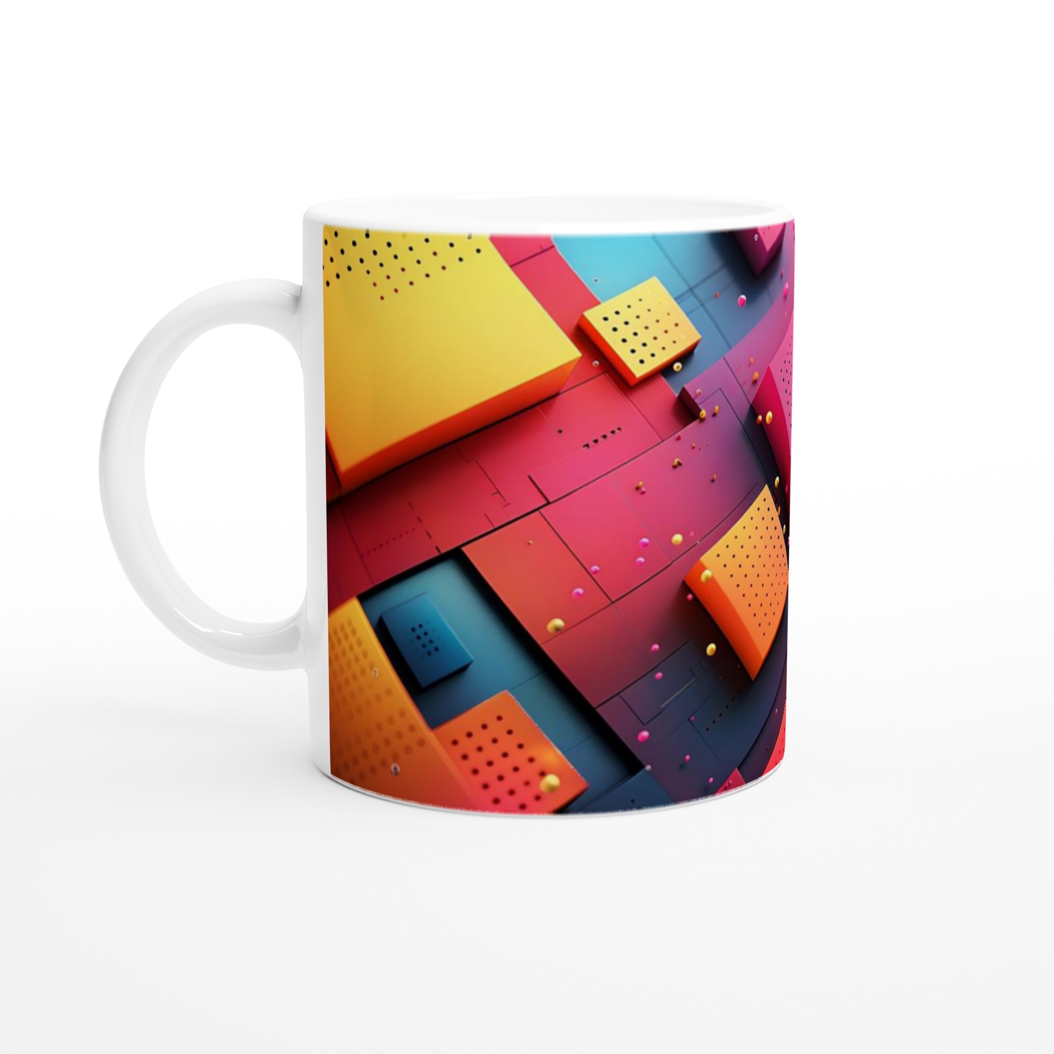 Abstrakt Geometrisk 11oz Keramisk Mugg – Modern Design i Valfri Färg 1 cb79e603-254b-4d40-b194-1c87a7bdf8e1