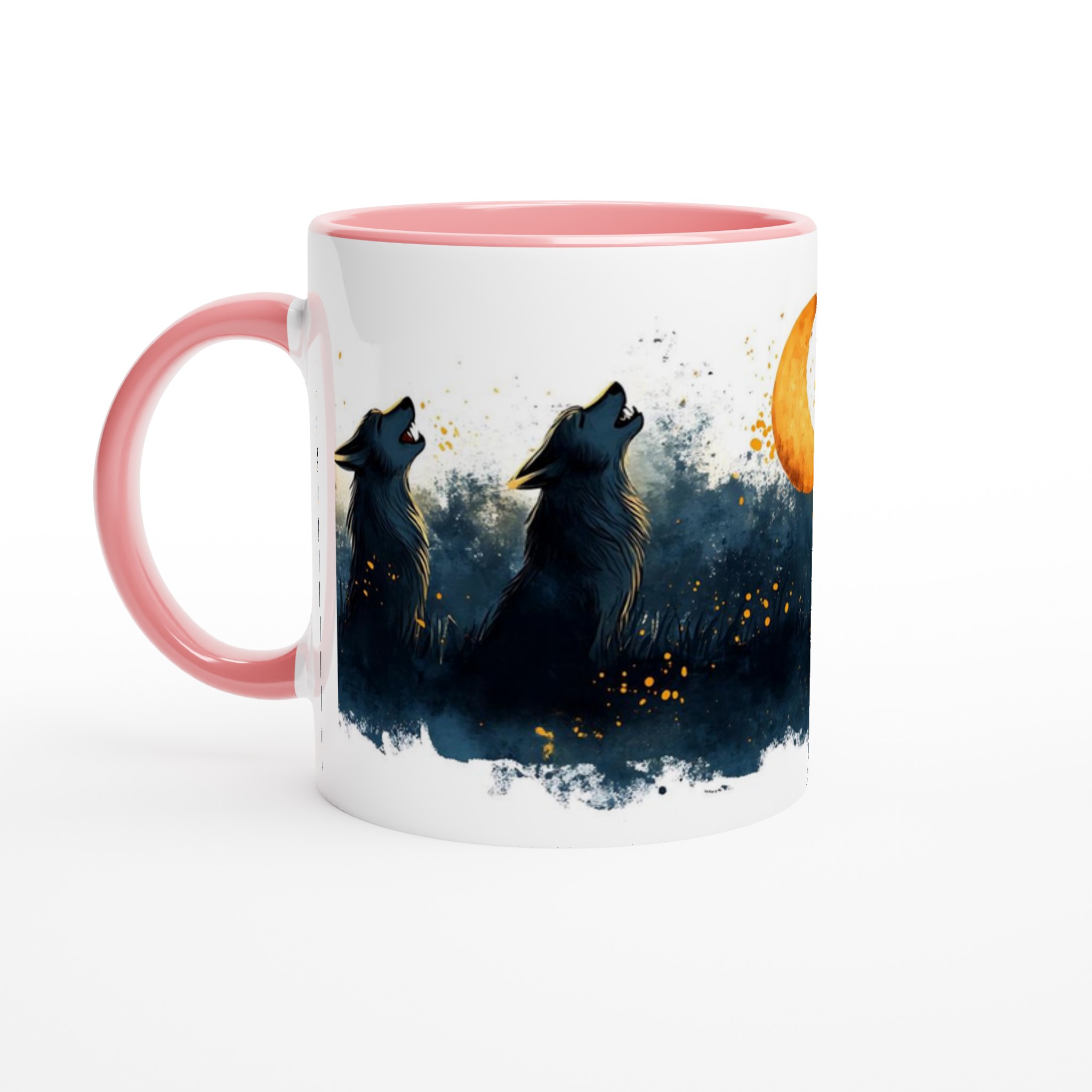 Månhylande Vargar Keramisk Mugg - Mystisk Skymningsdesign i 7 Färger 6 cba9fa1e-684b-47fd-a2eb-e5e9e4736e34