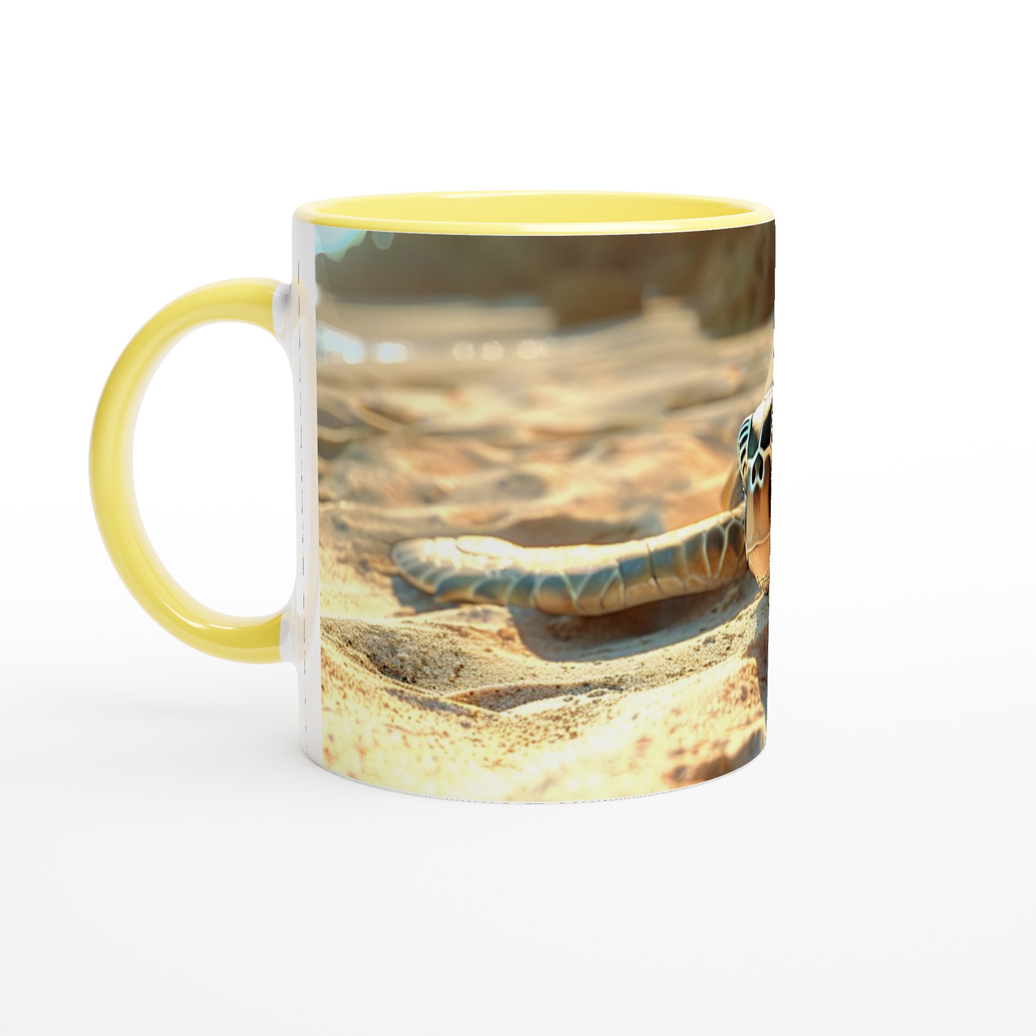 Havssköldpadda Strandmugg - 11oz Keramikmugg i ditt val av färg 3 cbae9eb1-e4b4-4c13-bc8f-7b0c433371fa