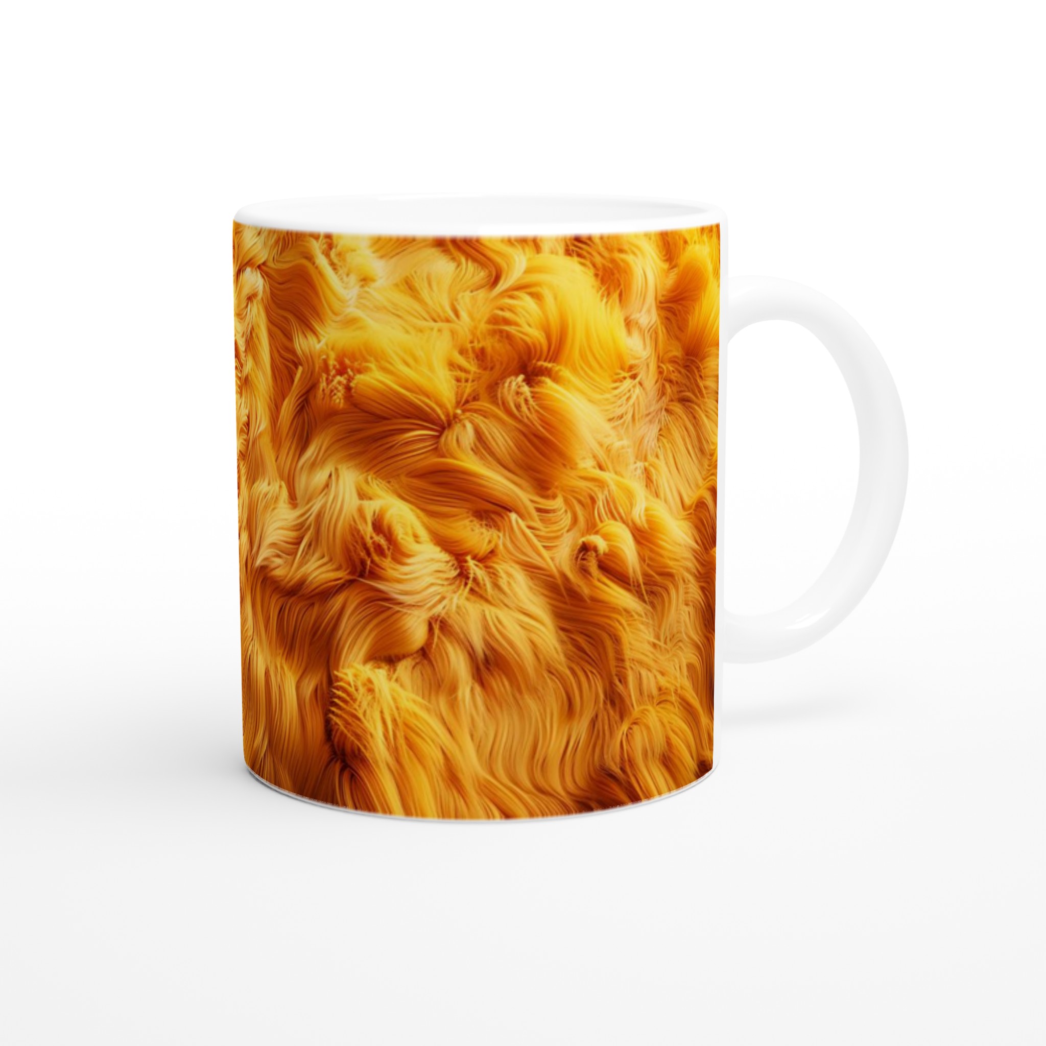 Vit 11oz Keramisk Mugg med Livfullt Flytande Orange Mönster – Välj Din Favoritfärg 9 cbbe891e-1154-422b-841c-019b8e809090
