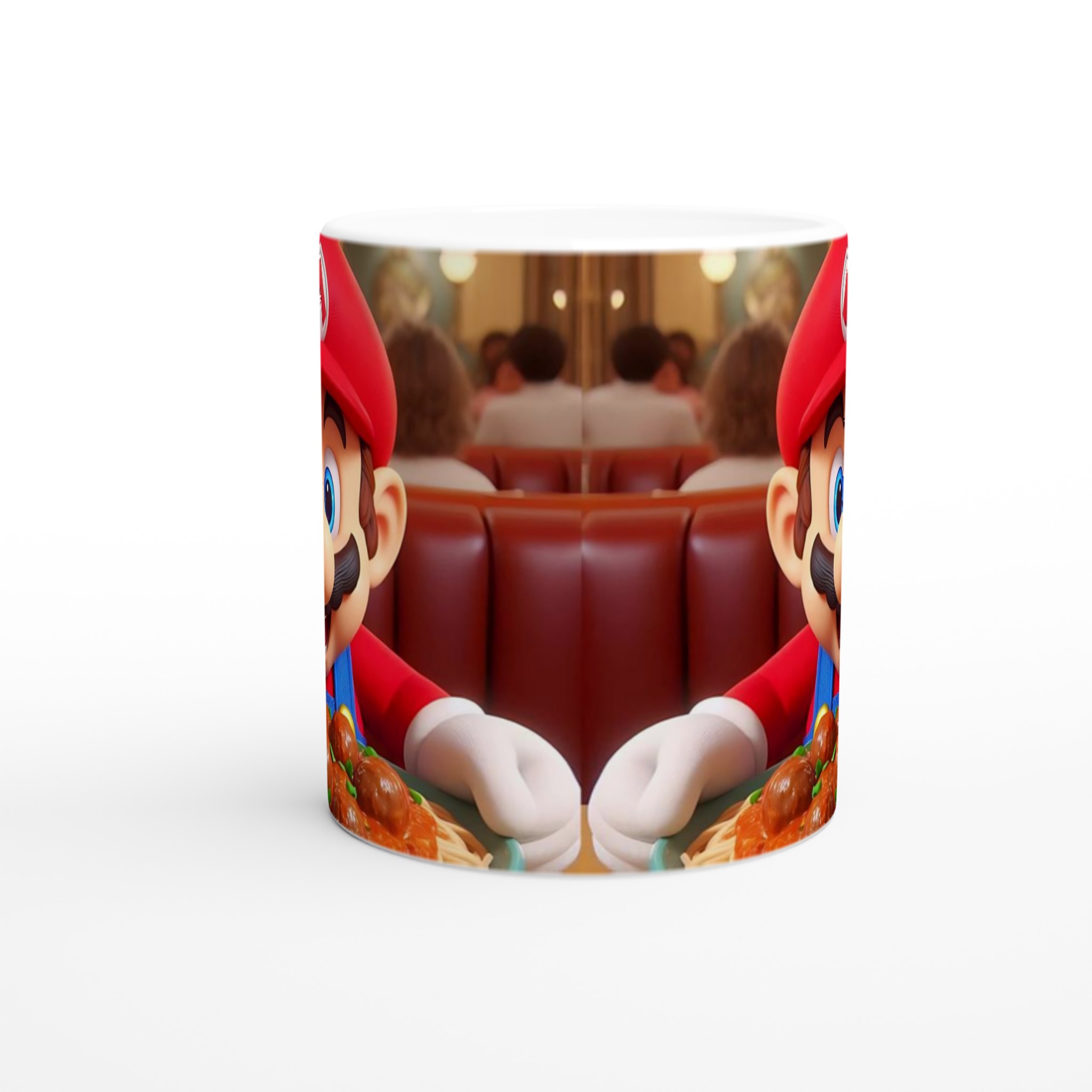 Vit 11oz keramisk mugg med lekfullt Mario-tema – välj bland sju livfulla keramiska färger 8 cbe2b9dd-09cb-459c-a86d-07193d557379