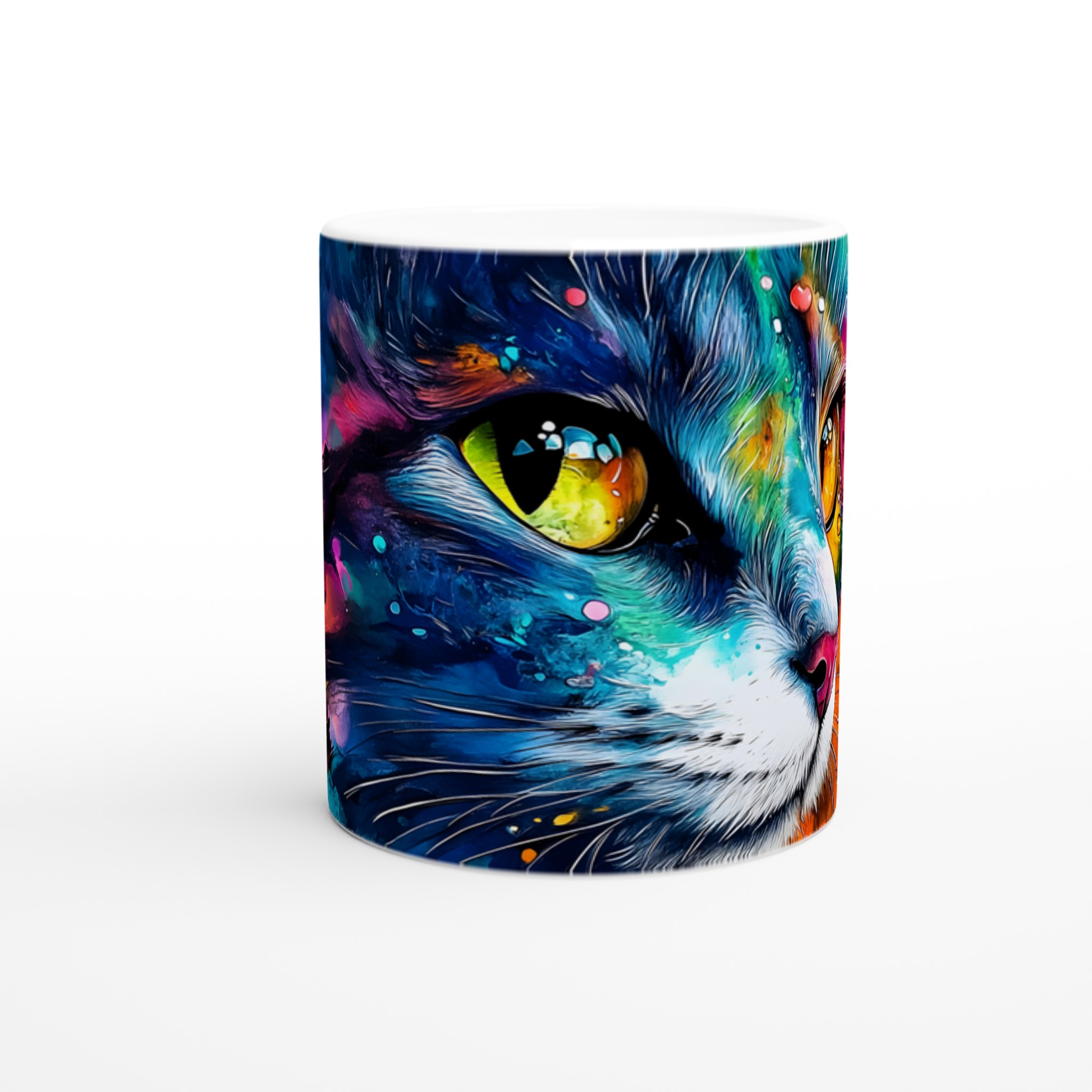 Konstfull Kattmugg: Levande Akvarell & Blommor – 11oz Keramisk Kaffemugg i Valfri Färg 8 cbfb3953-36f3-41c2-86bd-6c12b8e7a88e