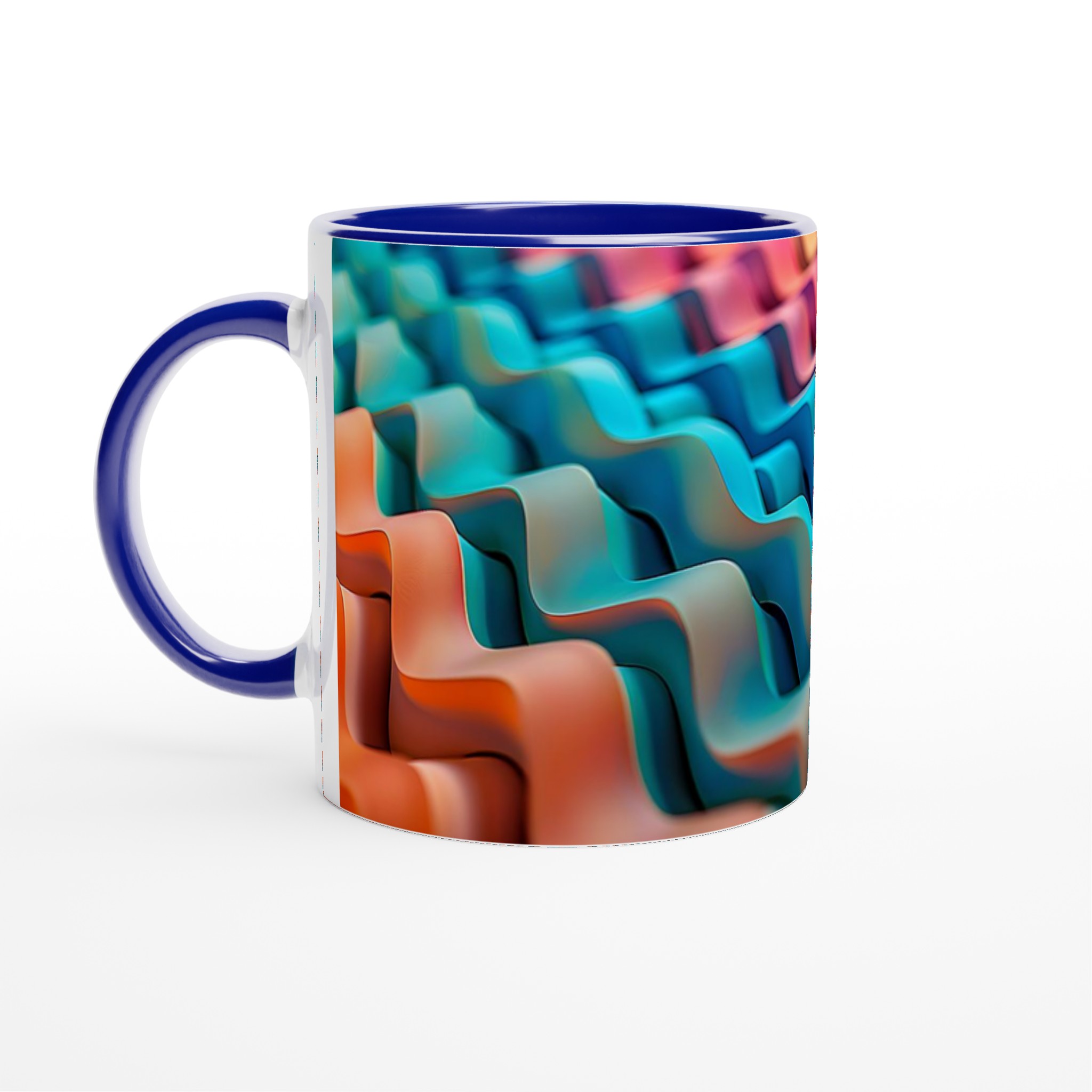 Abstrakt Vågformad 11oz Keramisk Mugg – Färgglad Design för en Unik Kaffeupplevelse 2 cc214b41-bcbe-47c5-9b82-b657ff4b91c3