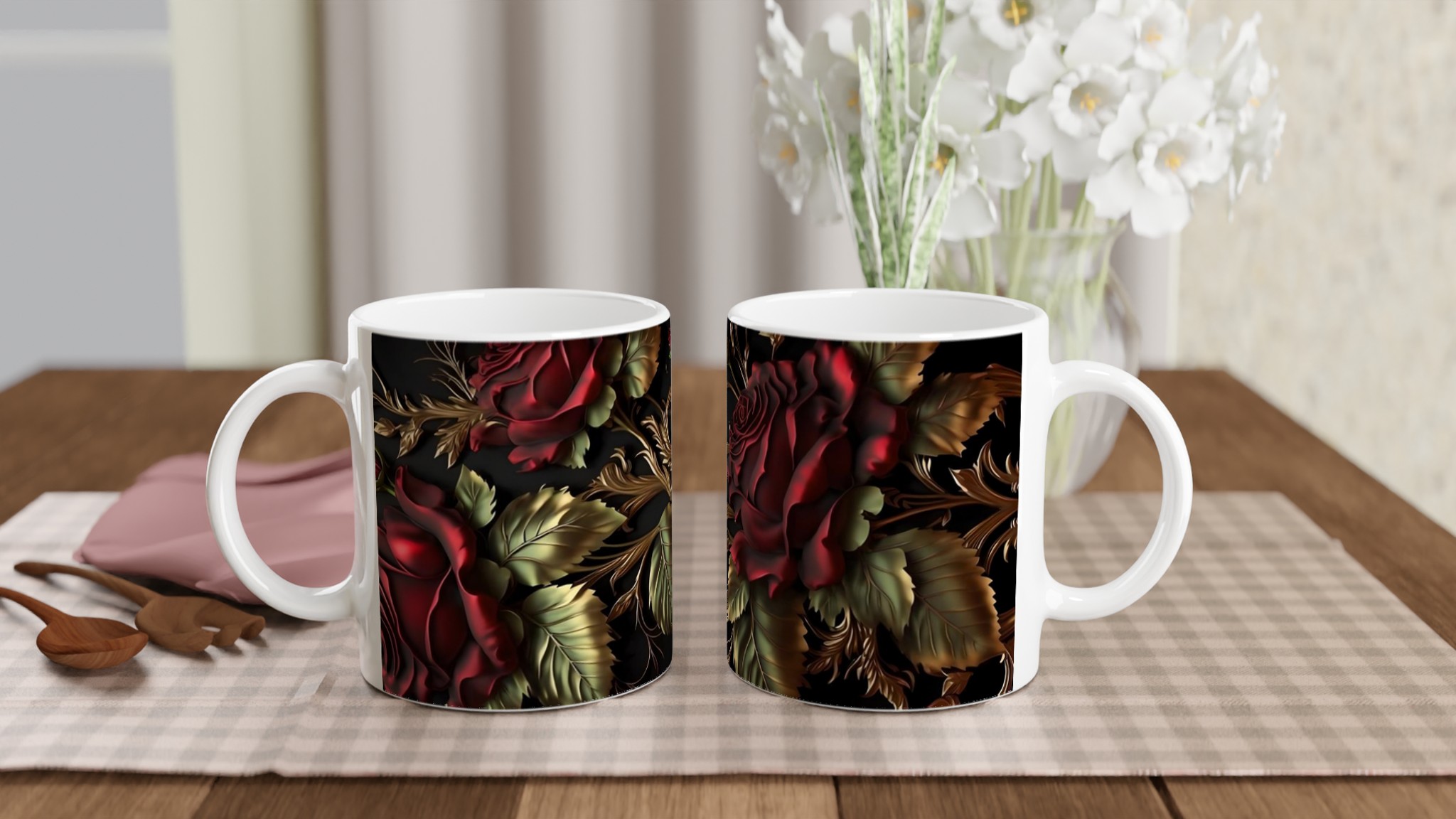 Elegant 11oz Keramisk Mugg med Rosor – Välj Din Favoritfärg för En Lyxig Känsla 10 cc2a573e-9b56-4d45-bc4c-e7809f3f3f68