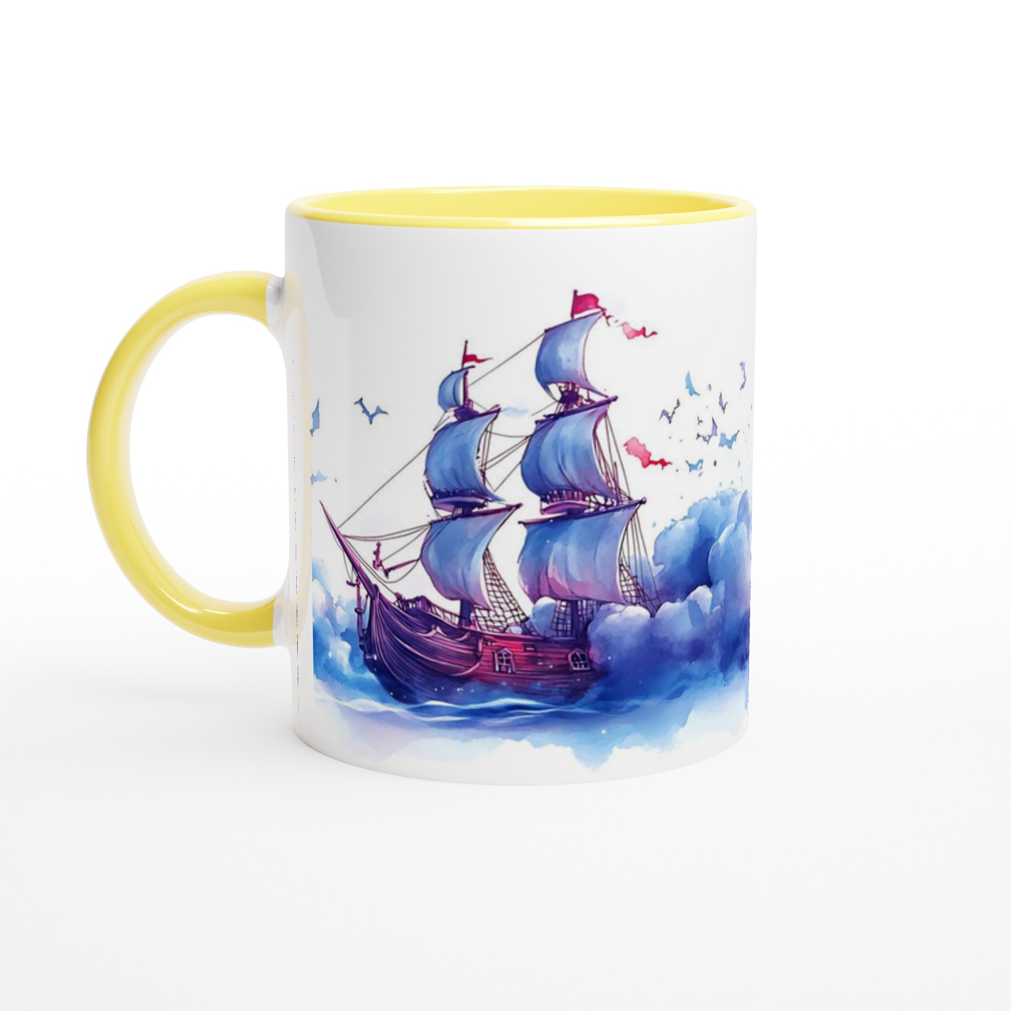 Magisk Akvarell Mugg – Segelfartyg Bland Färgstarka Moln, 11oz Keramikmugg i Valfri Färg 3 cc35fb0d-490a-4346-b241-079b2af403a8