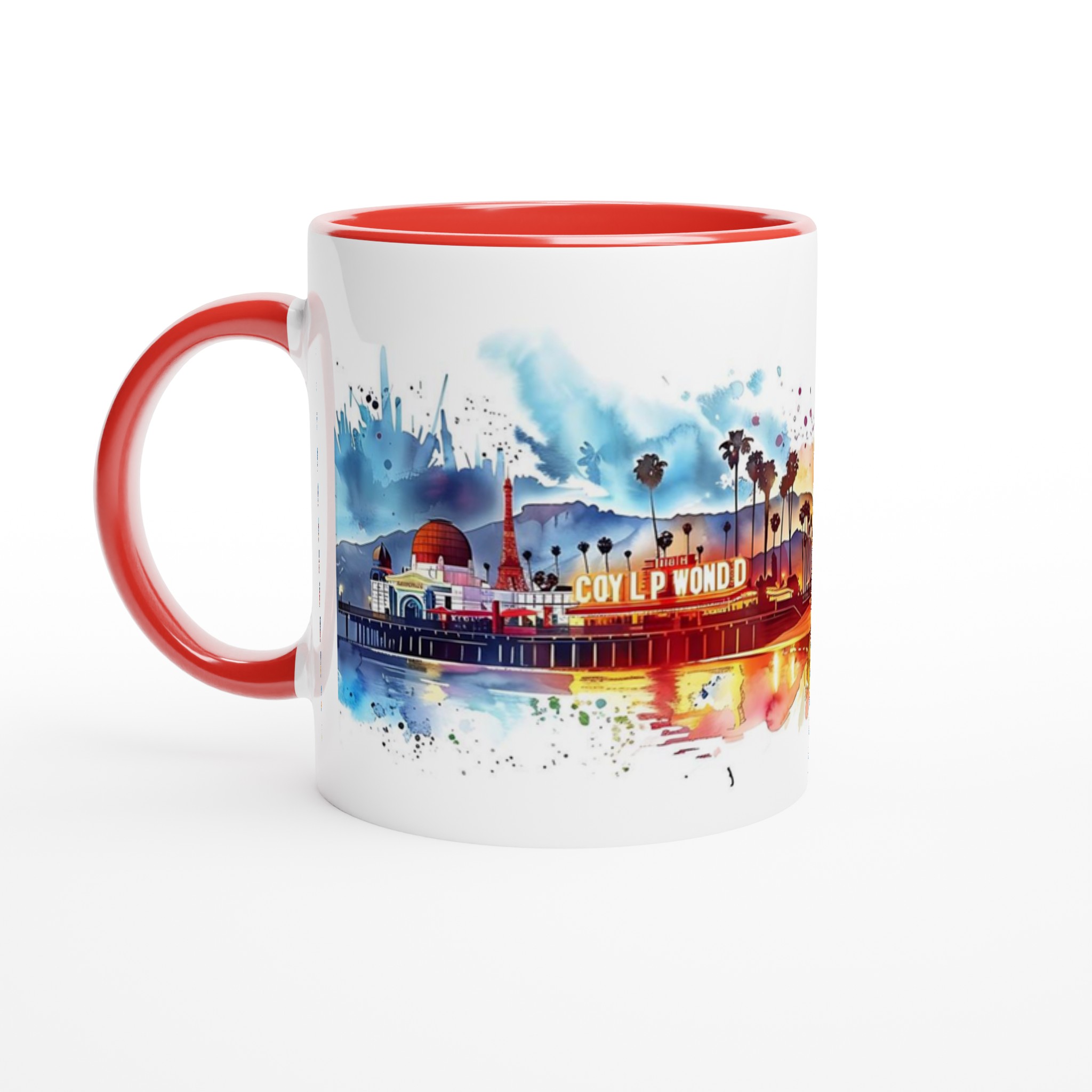 Vit 11oz keramisk mugg med färgstark Los Angeles skyline – välj din favoritfärg 5 cc3686c9-f931-4825-aa54-21bf9504bf1e