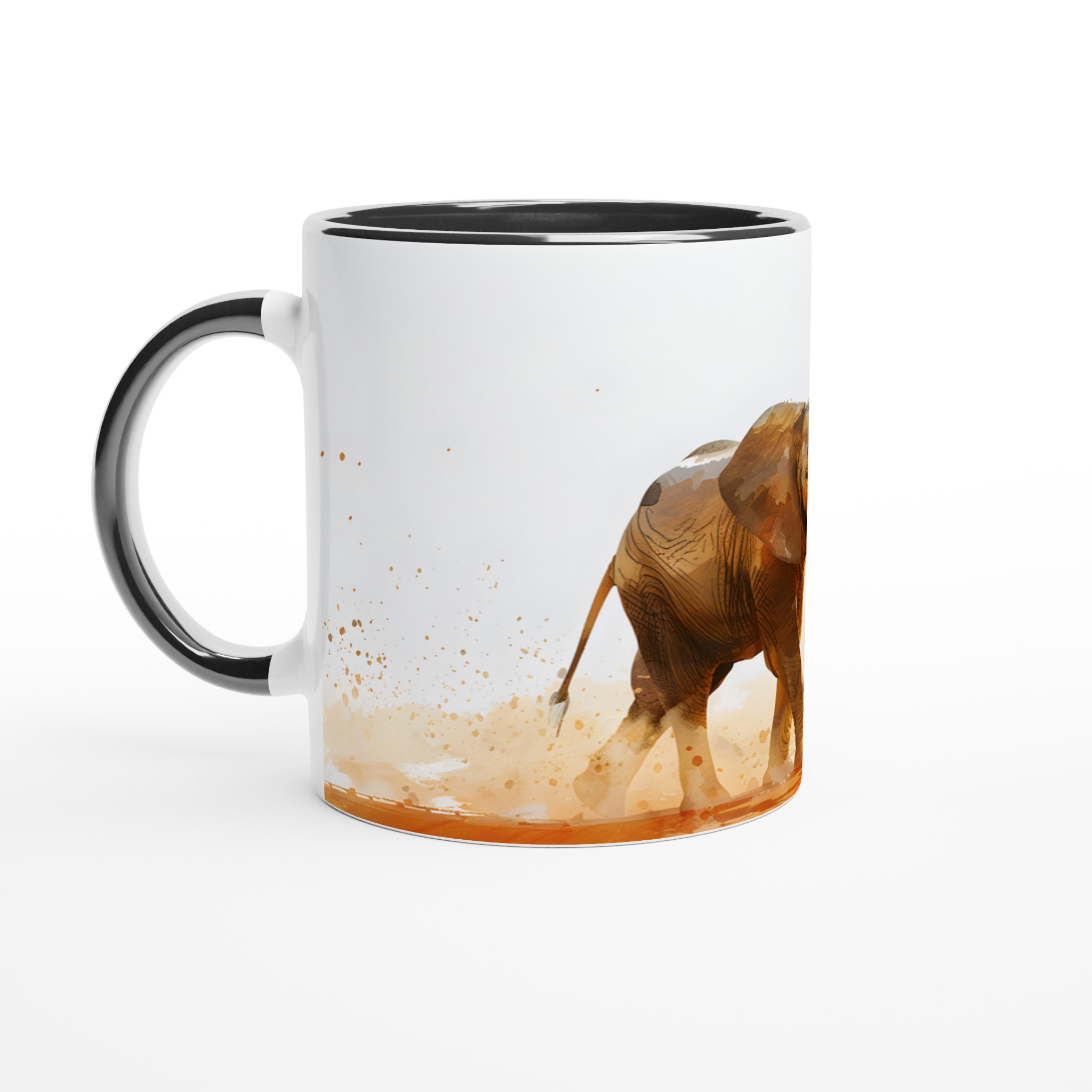 Majestätisk Elefant Mugg – Konstnärlig Akvarell Design i Varm Orange & Brun Toner, 11oz Keramikmugg 4 cc4995be-8877-474a-bc84-54b6d07bc394
