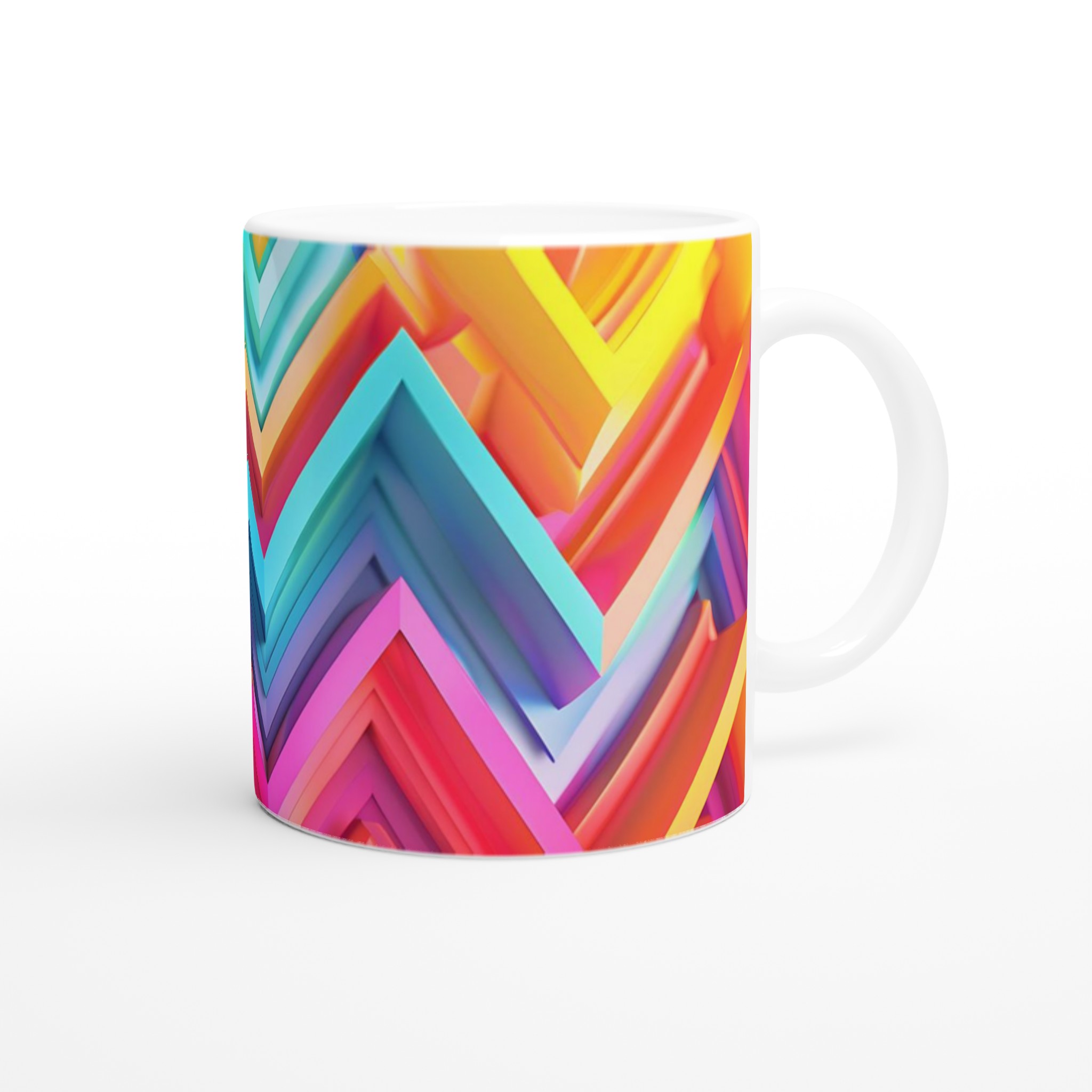 Abstrakt Chevron Keramikmugg - 11oz, Levande Färgval 9 cc83ea32-868c-4b5a-814e-b12e40cdebbf