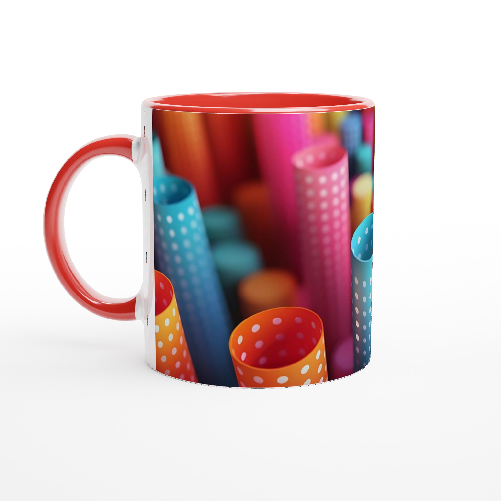 Färgsprakande 11oz Keramikmugg med prickar – Välj din glada nyans! 5 cc9b1021-7510-4c6f-83eb-2047938e6dab