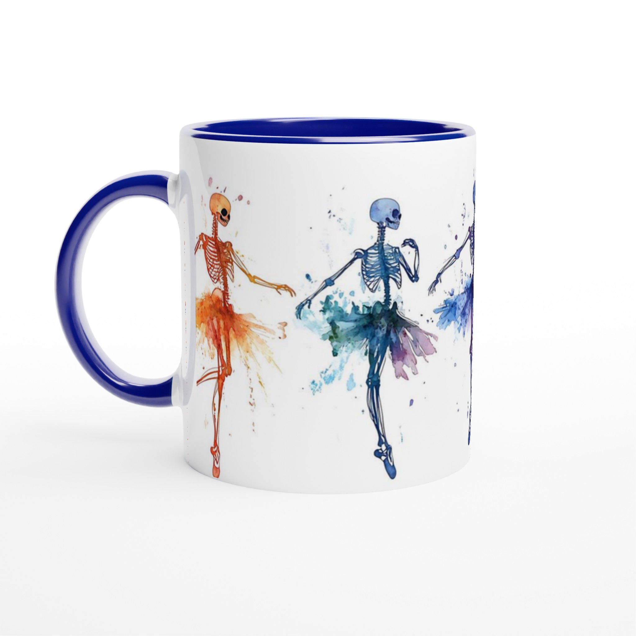 Dansande Akvarell Skelett Mugg – Färgstark Keramisk Kaffemugg i ditt val av sju nyanser! 2 cccc9953-dfb7-4f25-91a1-436b604d4a36